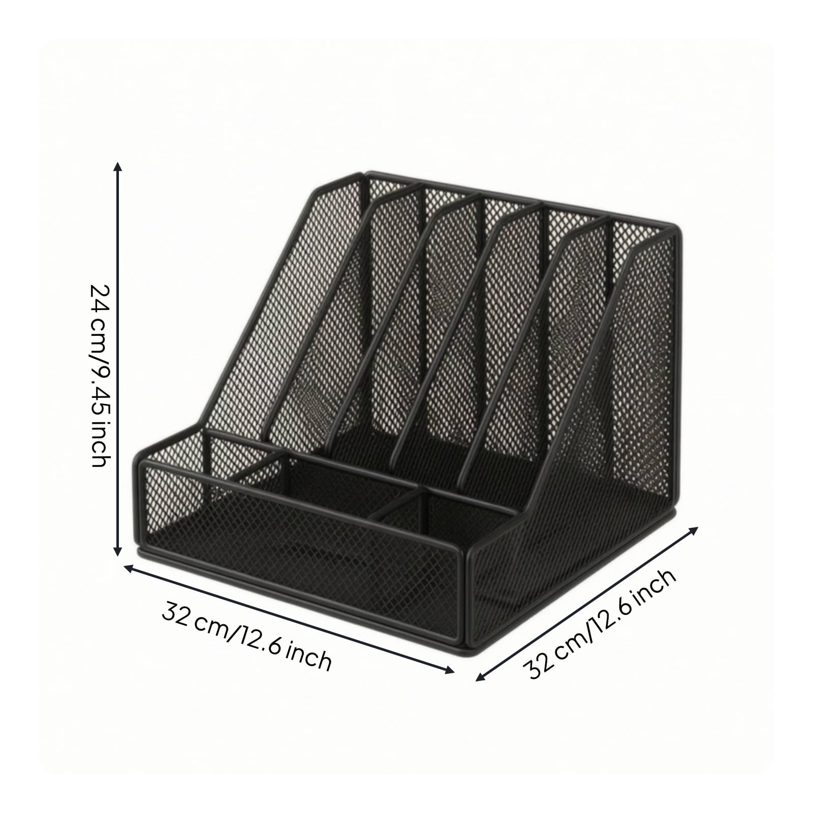 Office Document Organizer Portadocumenti Scrivania Organizer Ufficio Portacartelle Porta Documenti con Scomparti Verticali in Metallo a Rete