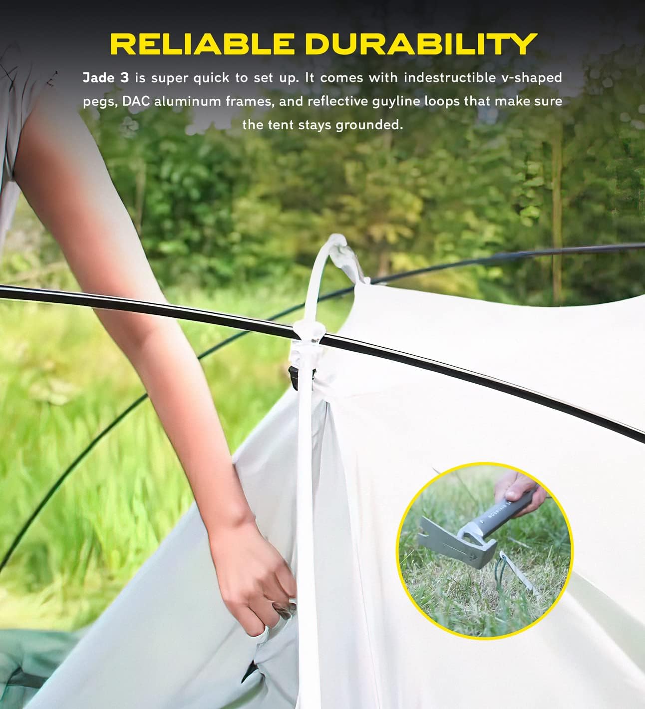 NOMAD Jade Lightweight Dome Tent with Freestanding Inner, Aluminum Poles for Hiking and Camping