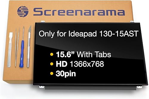 SCREENARAMA Nueva pantalla de repuesto para Lenovo Ideapad 130-15AST, HD 1366x768, brillante, pantalla LCD LED con herramientas