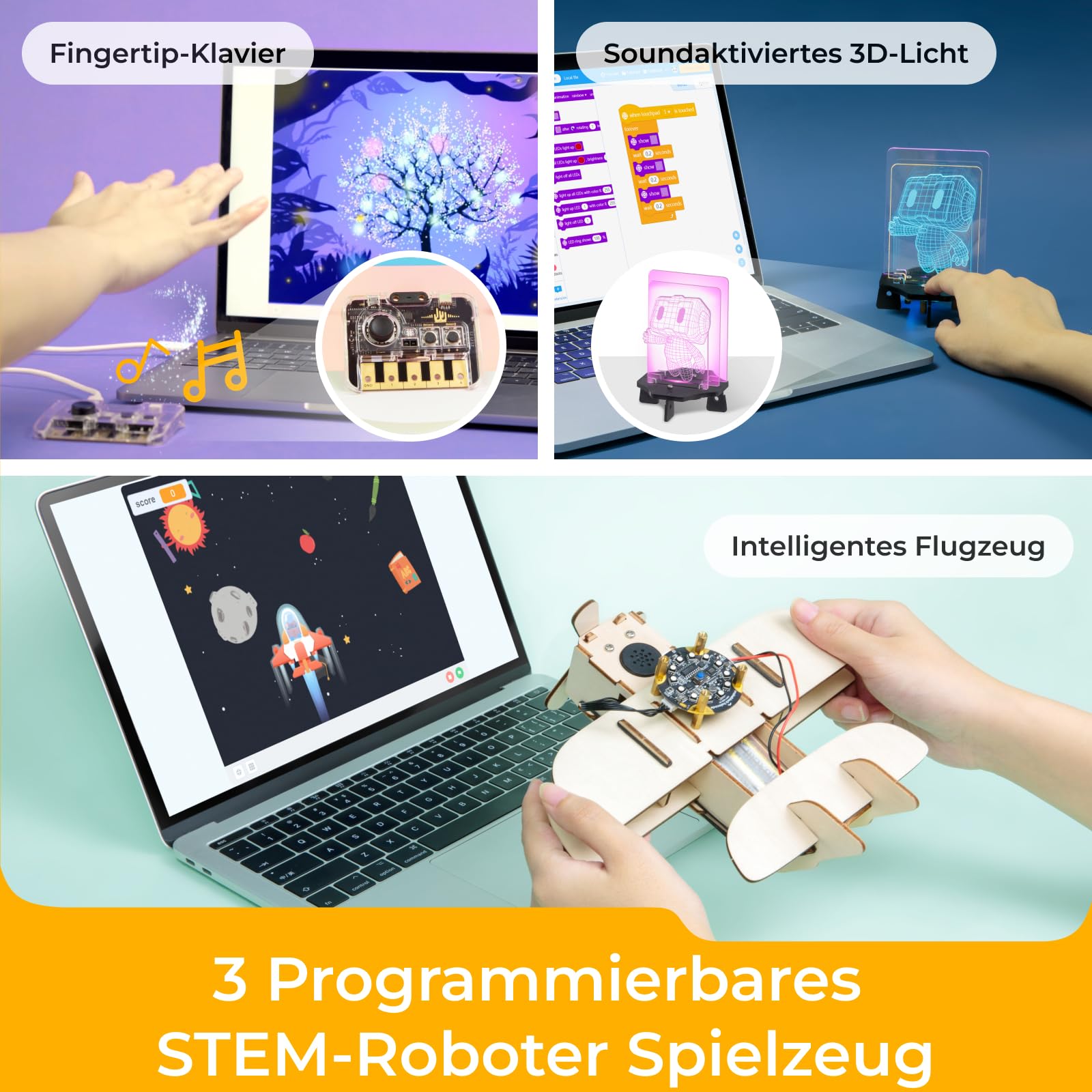 Makeblock NextMaker STEM Spielzeug (Kasten 1-3), Pädagogisches Kodierspielzeug Kit, Science Kit für Kinder zum Programmieren Lernen Elektronik, Geschenkidee für Kinder ab 8 Jahre