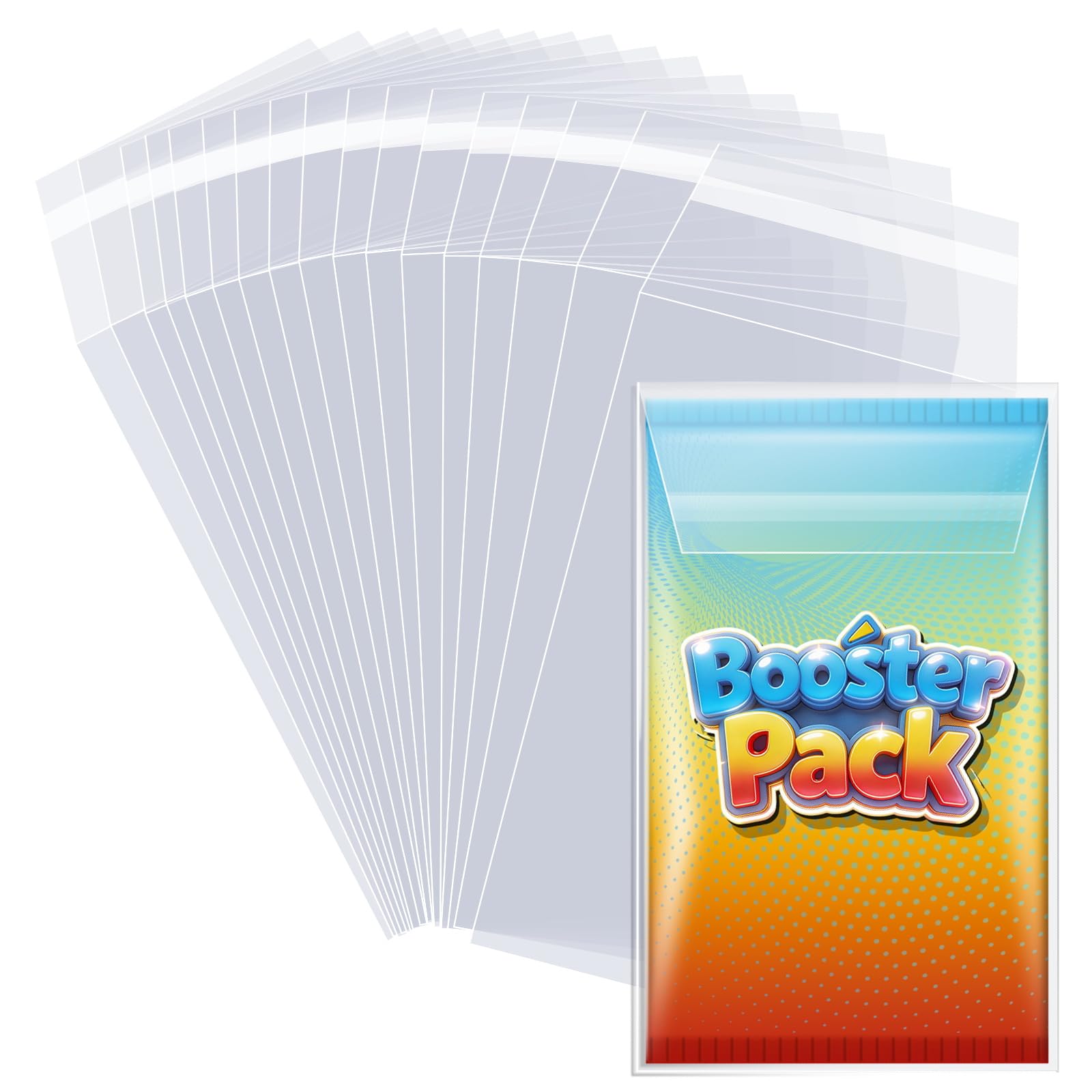 Booster Pack Sleeves, Booster Pack Protector Team Bags, Cards Sleeves for Trading Cards, Ultra Protection for Pro Collector- 100Pack