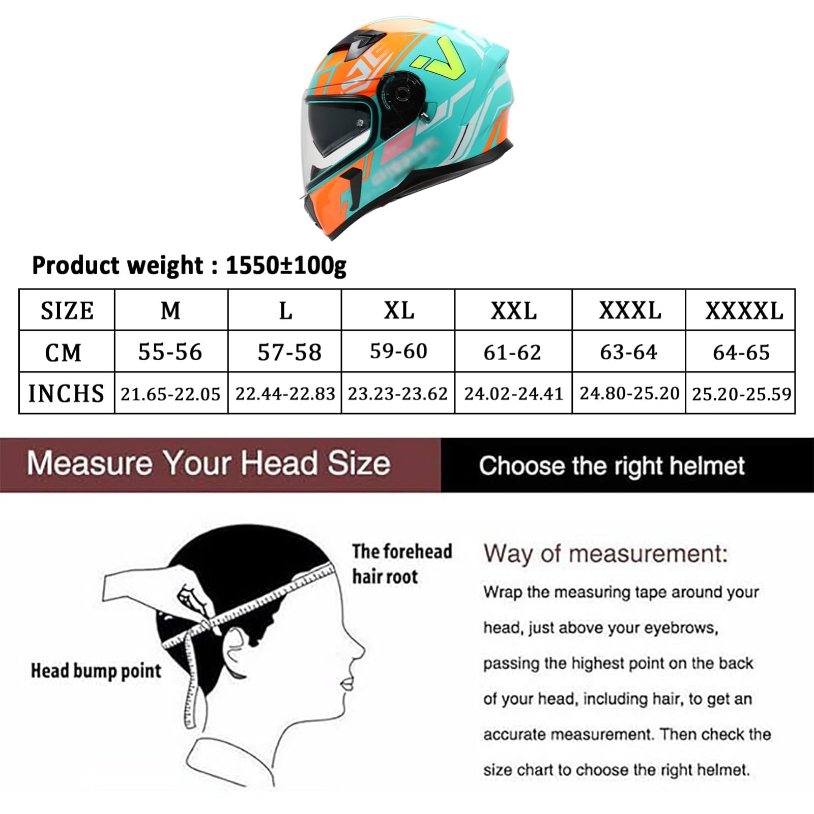 Kask motocyklowy, integralny kask motocyklowy, kask rowerowy z odchylaną osłoną przeciwsłoneczną, unisex, dopuszczony przez ECE 22.06