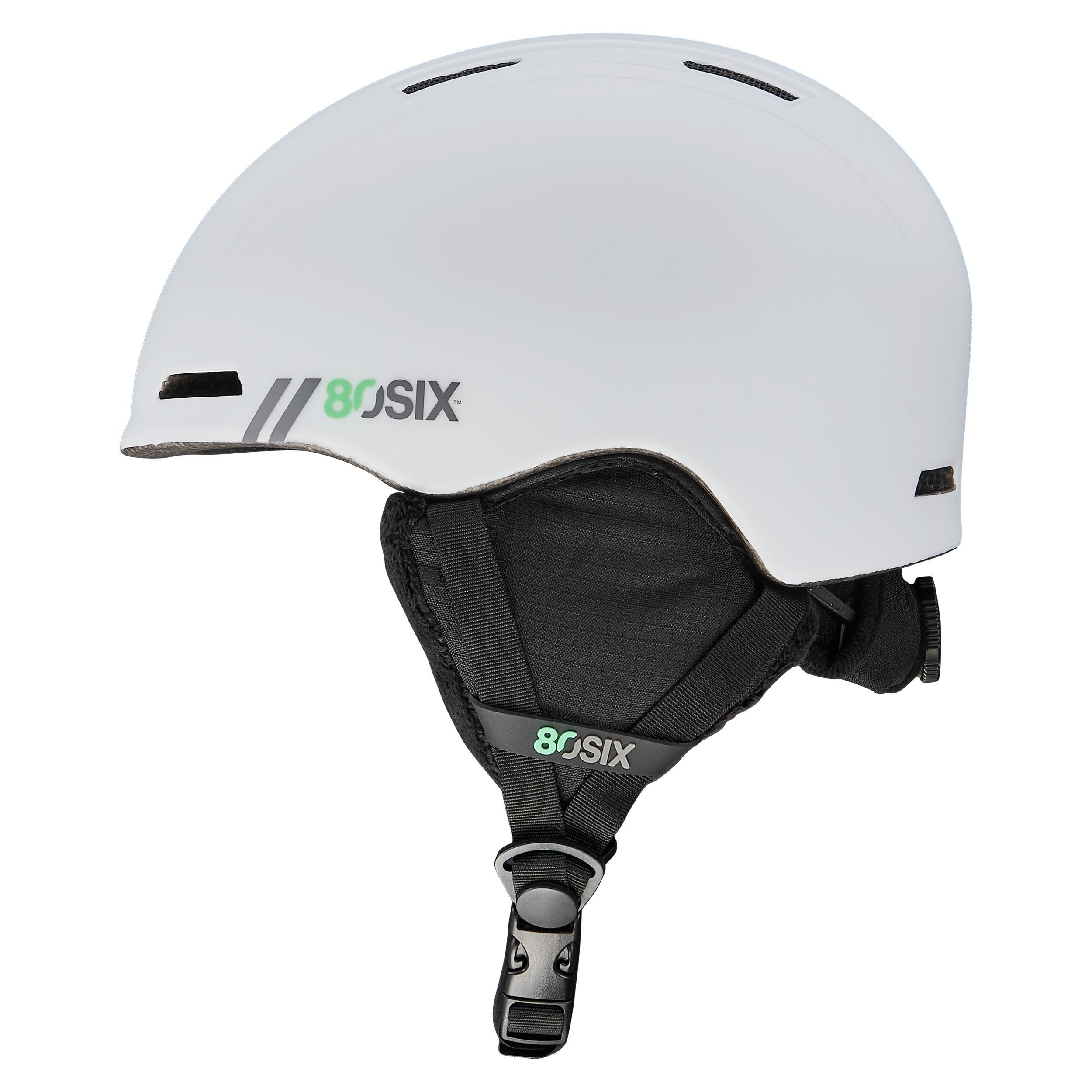 80SIX Casco da sci unisex per sport da neve, con prese d'aria rimovibili, cuscinetti auricolari in schiuma EPS e guscio in policarbonato, per sci, snowboard, adulti e giovani