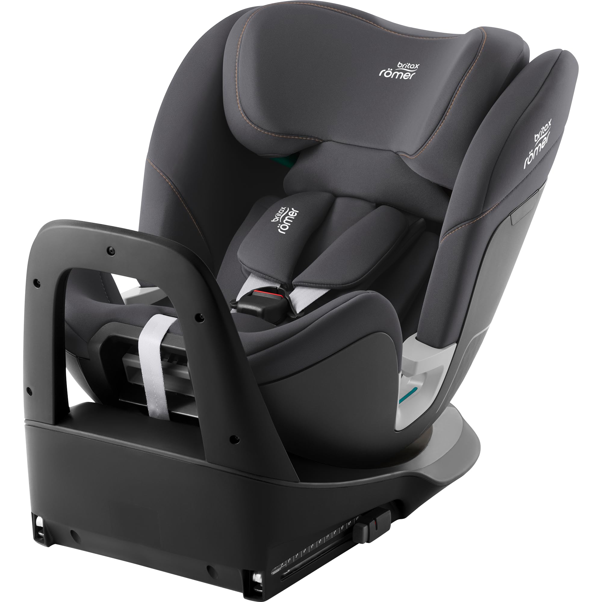 Seggiolino auto Britax Römer RIDER, per bambini da 40 a 125 cm (i-Size) con ISOFIX e gamba di supporto, nascita - 7 anni, Midnight Grey