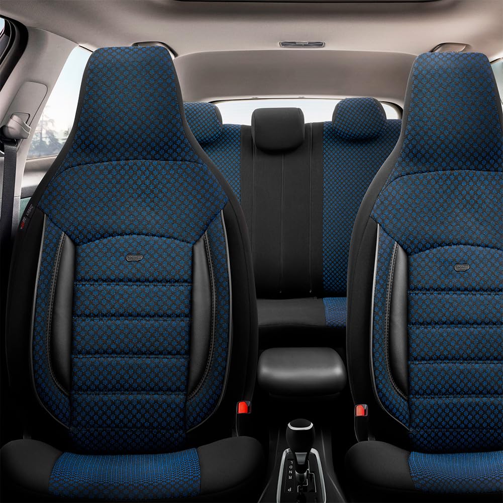 OtoM Housse De Sièges CityBug Universelle Sport Plus Noir/Bleu - 9 Pièces, Adaptée Side-Airbags