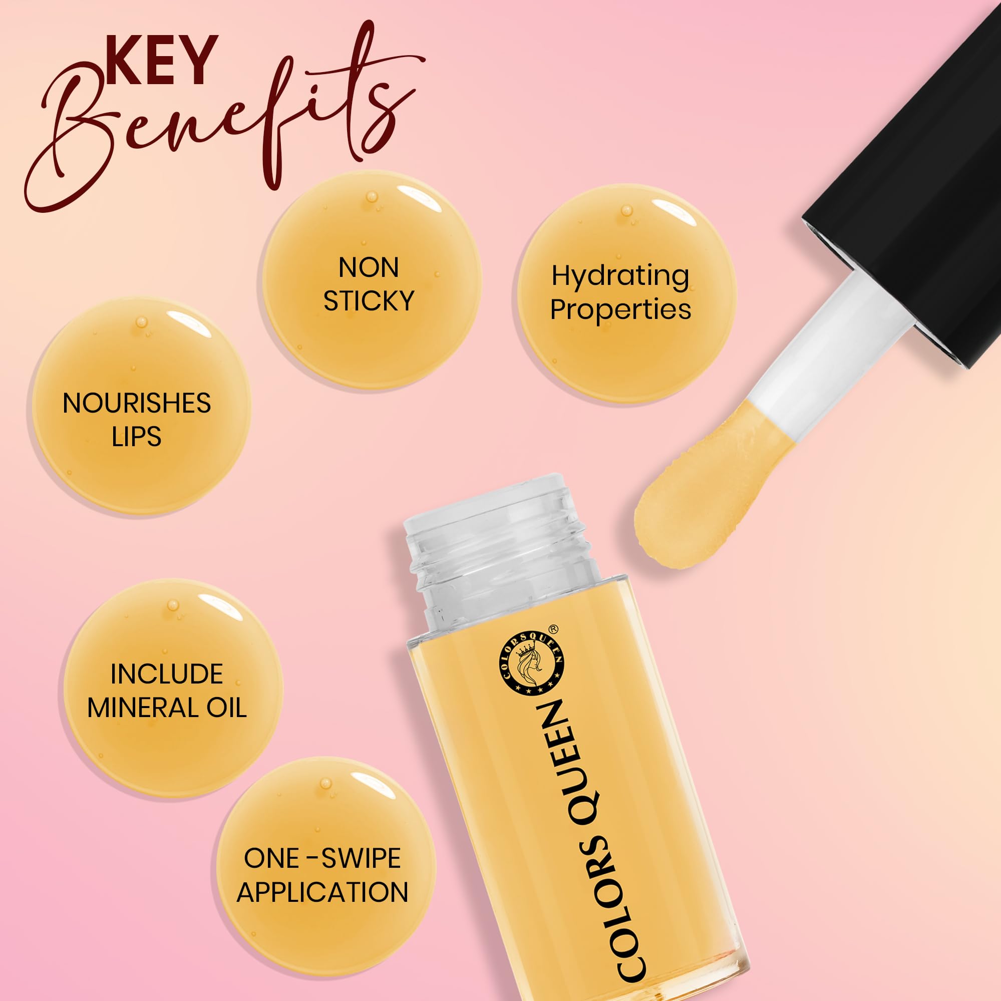 Colors Queen Lip Therapy Glossy Lip Gloss | Nourishing & Hydrating Formula | Lightweight, Highly Pigmented and One Swipe Application | Non Sticky Lip Gloss with Extra Large Applicator (02 - Avocado, 4.8ml) - Image 2 thumbnail