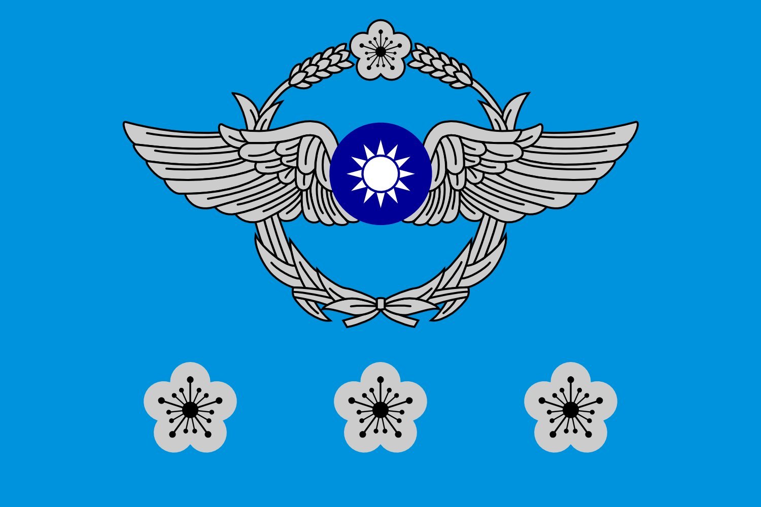 Drapeau ROCAF Colonel s anti-effilochage grand format paysage 1.35m²