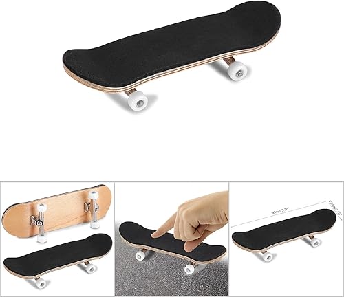 Miniatura 9 de Mini patineta de dedo, patineta para dedos, patinetas de dedos, tablero de dedo de madera, accesorios de entrenamiento deportivo en marrón claro con