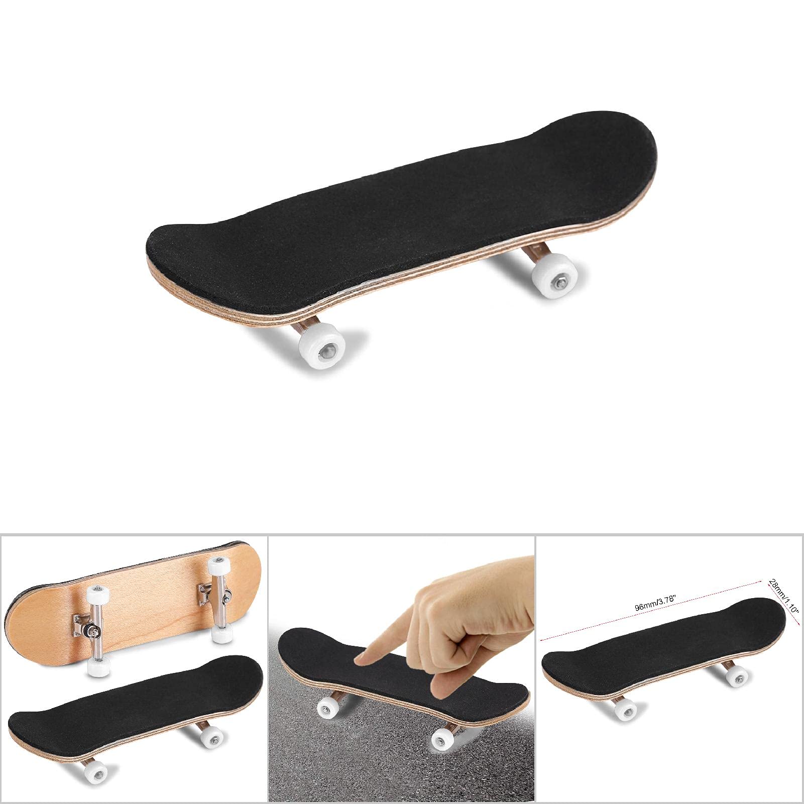 Skateboard da Dito, Ponte in Legno di Acero Pieno in Lega con Scatola per Ridurre la Pressione dei Regali per i bambini. (Bianco)