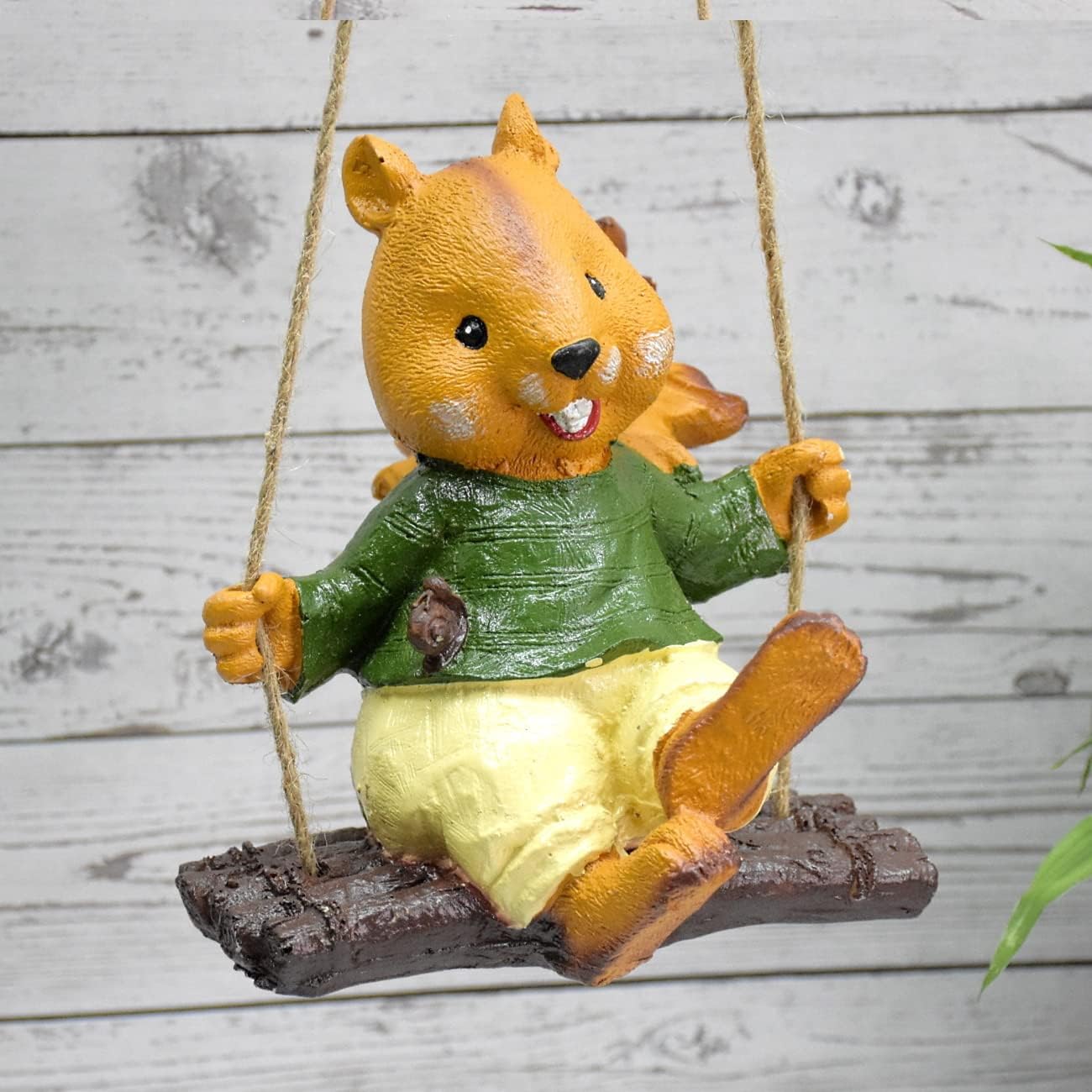 DECZO Squirrel Hanging Decor for Outdoor or Indoor Garden, Home, Gift ,Resin ,Multicolor