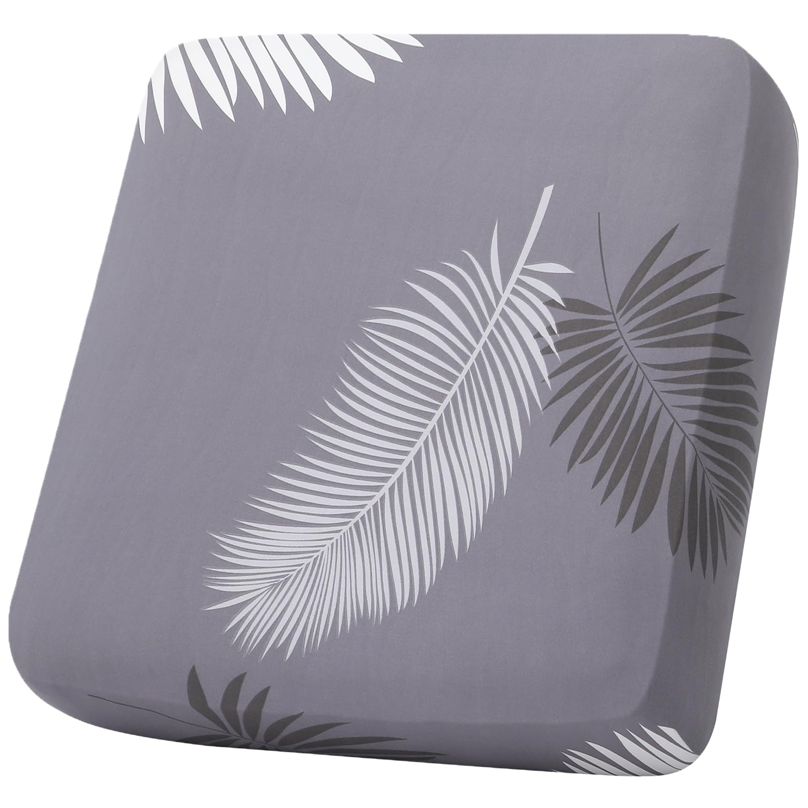 Photo 1 of hyha Printed Couch Cushion Covers, Floral Sofa Covers Washable for Cushion Couch, Stretch Pattern Outdoor Cushion Covers for Patio Furniture with Elastic Bottom(Small, Grey Feathers)