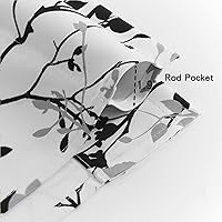 Vista 2 de Luvyohmee Cortinas cortas negras de cocina de 30 pulgadas de largo, con bolsillo para barra de árbol, 2 paneles de cortinas pequeñas para cafetería