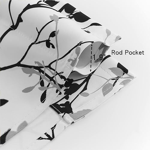 Miniatura 2 de Luvyohmee Cortinas cortas negras de cocina de 30 pulgadas de largo, con bolsillo para barra de árbol, 2 paneles de cortinas pequeñas para cafetería,