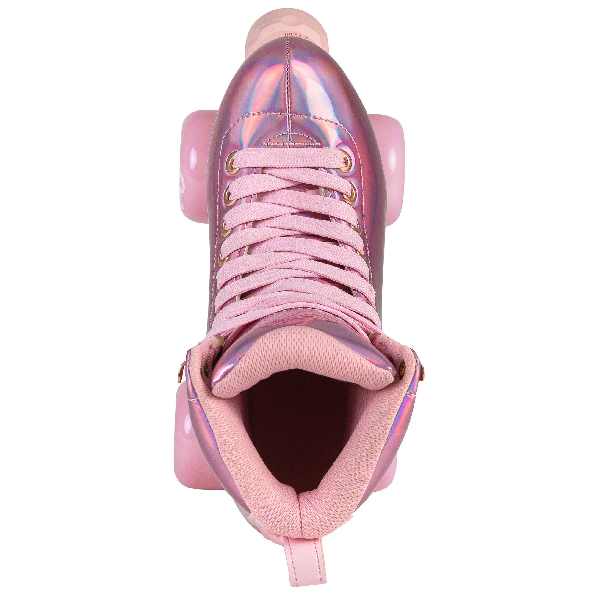 Chaya Rollschuhe Elite Space Holographic - Roller Skates für Damen und Herren im Retro-Look für Roller-Disco - Roll-Schuhe in Rosa holographisch