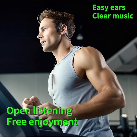 Air Conduction Open Ear Headphones,3.5MM Wired Headphones and Built-in Microphone Suitable for Outdoor Activitie