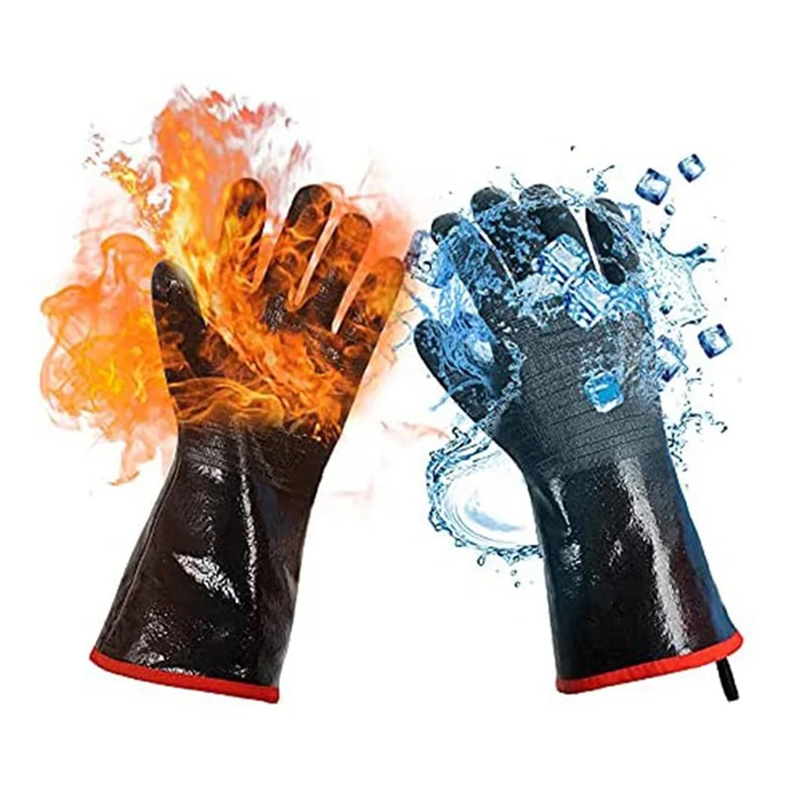 Genérico Manoplas de Horno de Neopreno, Guantes BBQ Impermeables térmicos | EK-SG02, 14 pulgadas, manoplas antideslizantes resistentes al aceite para ahumador, hornear, freír