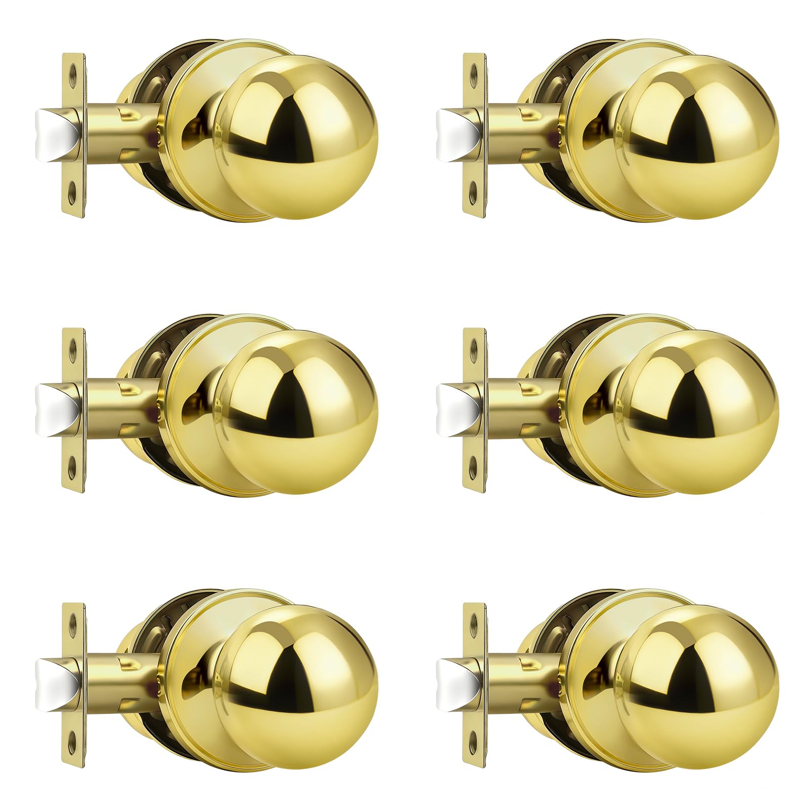 Brushed Nickel Door Knobs - Keyless Passage Locks -21