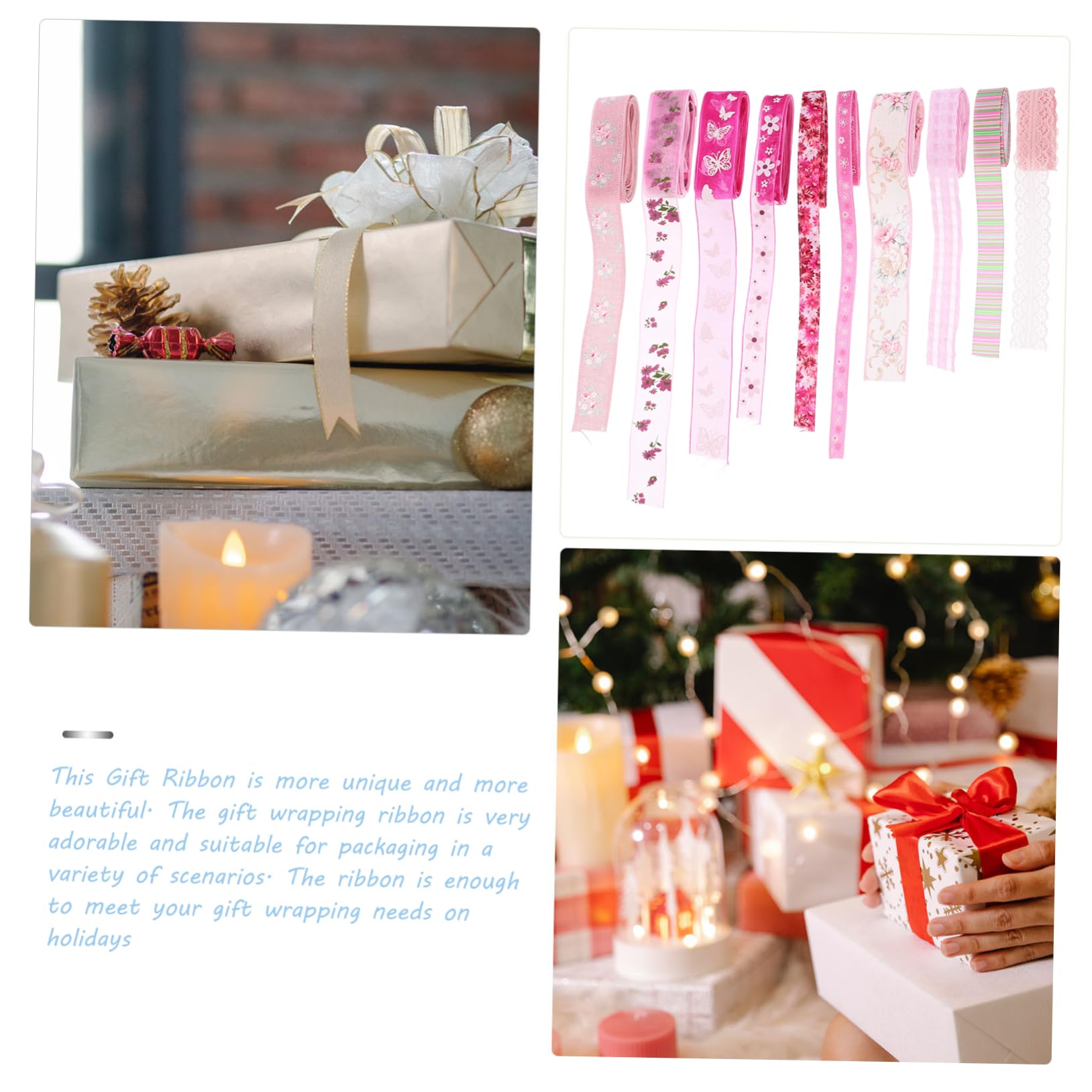 Angoily 5 Sätze Blumenmuster Geschenkbänder Teiliges Vielseitiges Und Strapazierfähiges Dekoband Für Diy Bastelprojekte Hochzeitsdekoration Geschenkverpackung Und Party 10 Stück * 5