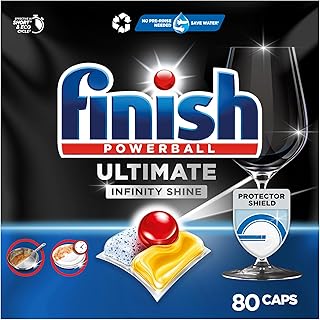 Finish Ultimate Infinity Shine Citrus Spülmaschinentabs – Geschirrspültabs für Tiefenreinigung, Fettlösekraft und Glanz mit Schutzschild – 80 Finish Caps