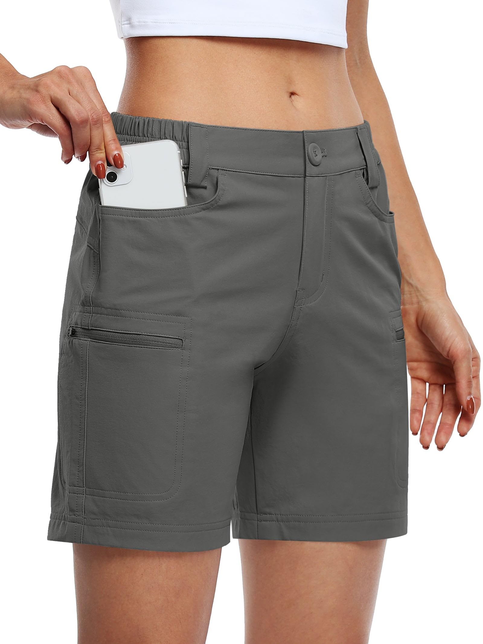 Willit Women's Hiking Golf Shorts Cargo Outdoor Summer Stretch Shorts with Pockets Water Resistant