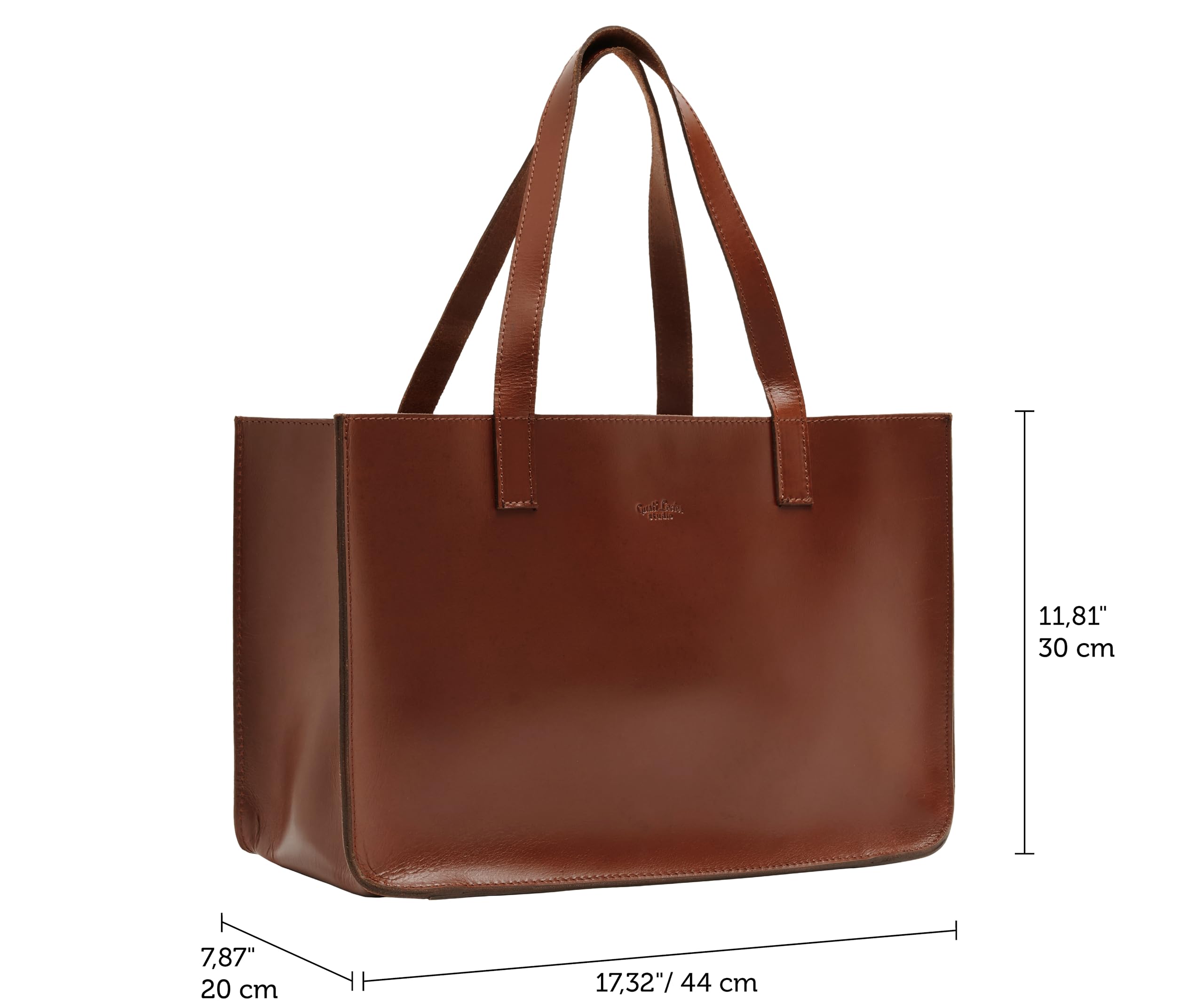 Gusti Leder Handtasche Damen Shopper Agatha – Große Handtaschen für Damen aus Büffelleder mit AirTag-Fach für Uni & Büro – Tote Bag als Schultertasche Damen mit viel Stauraum