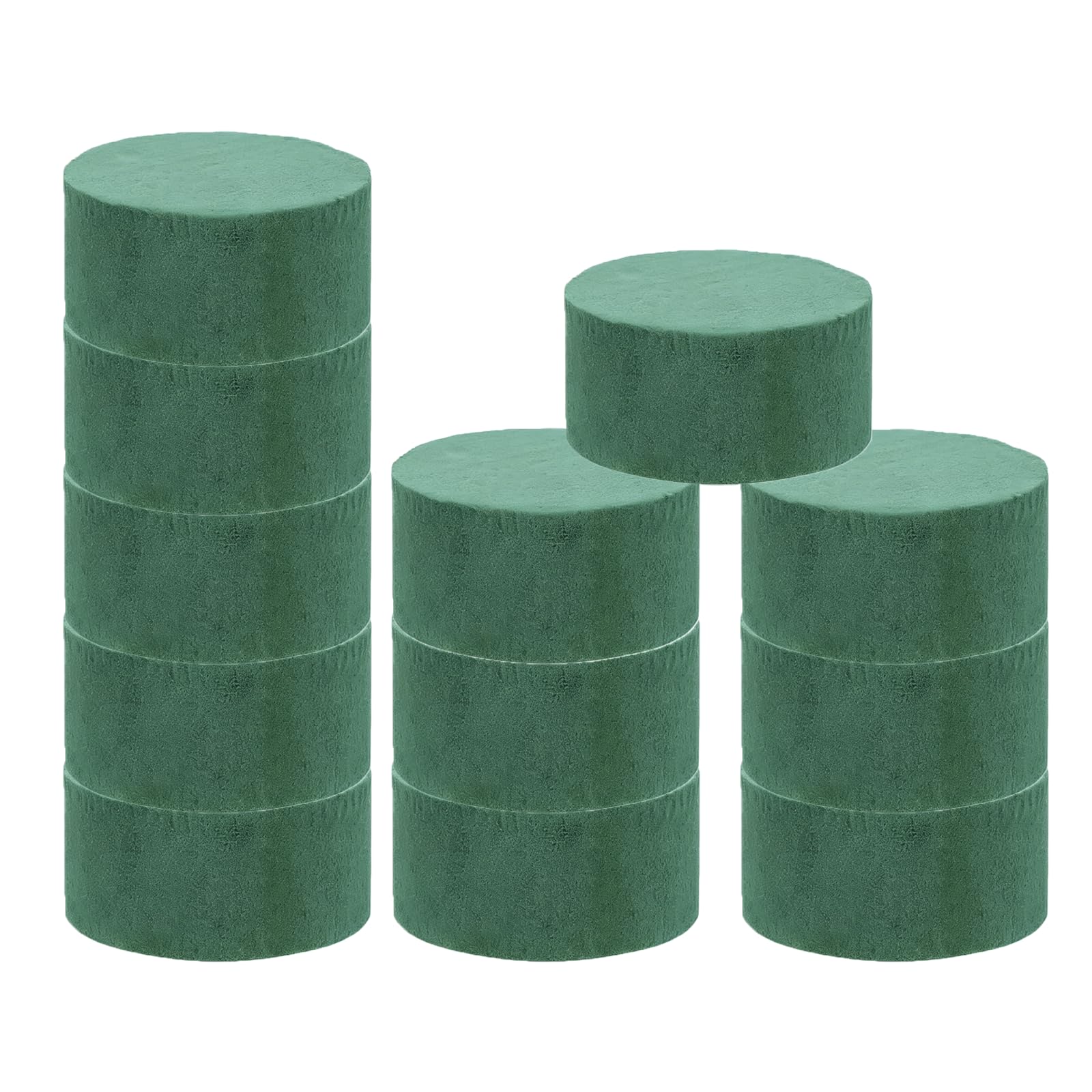 12 Pcs Round Floral Foam Blocks, 8cm×4cm Wet & Dry Flower Foam for Fresh Artificial Flowers, Lightweight Florist Foam for Wedding Party Home Decor DIY Flower Arrangements
