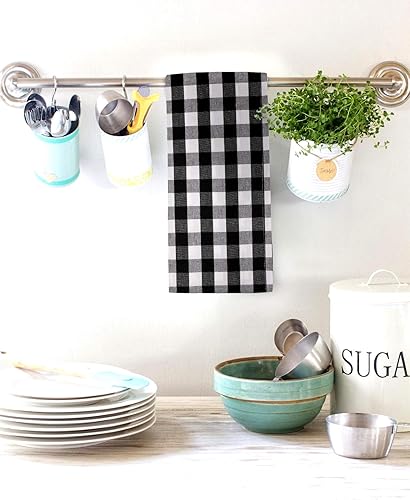 Miniatura 7 de Urban Villa Juego de 6 toallas de cocina navideñas de color ladrillodorado de 20 x 30 pulgadas, 100% algodón, altamente absorbentes, de alta