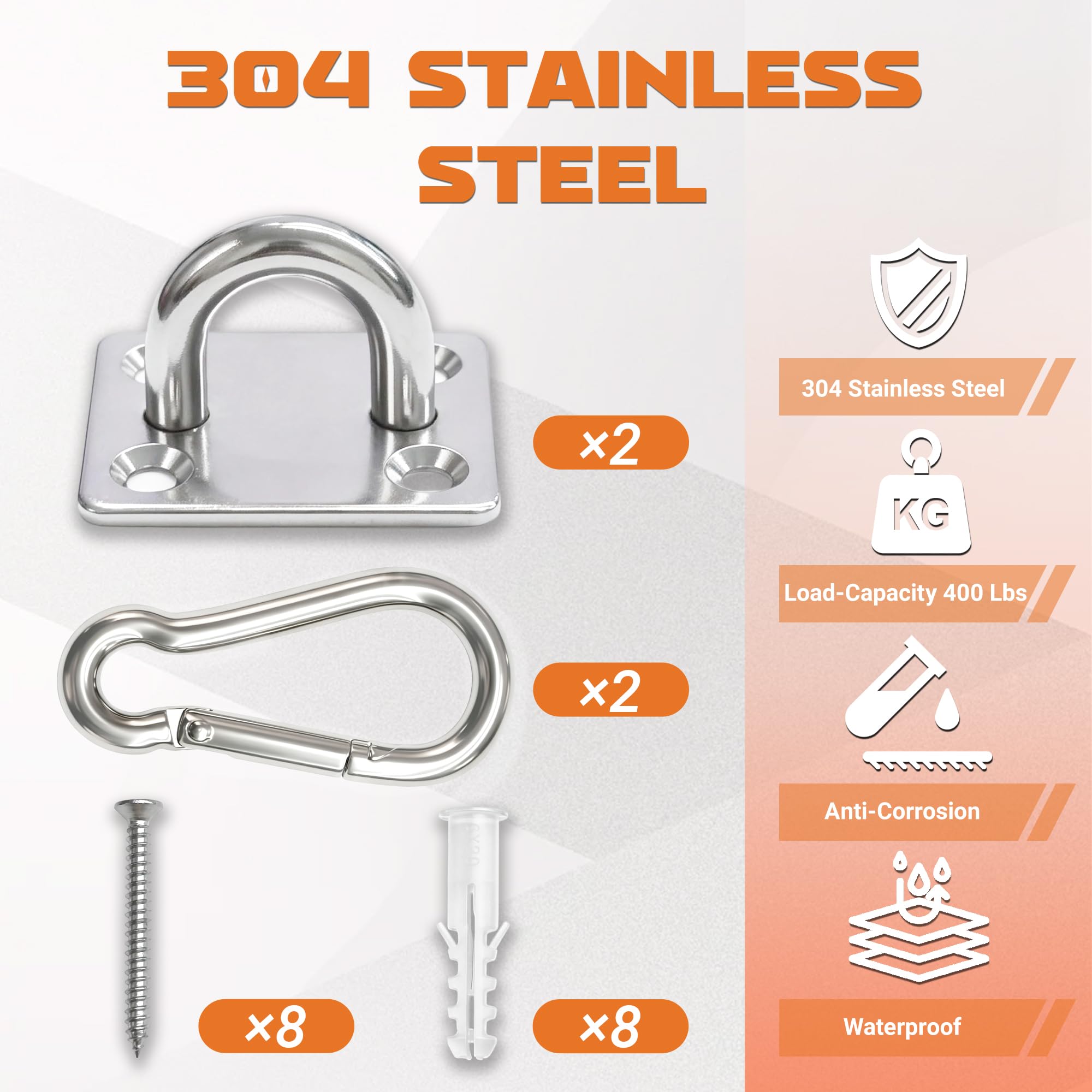 Stainless Steel Pad Eye Plates - Heavy Duty Hooks -4