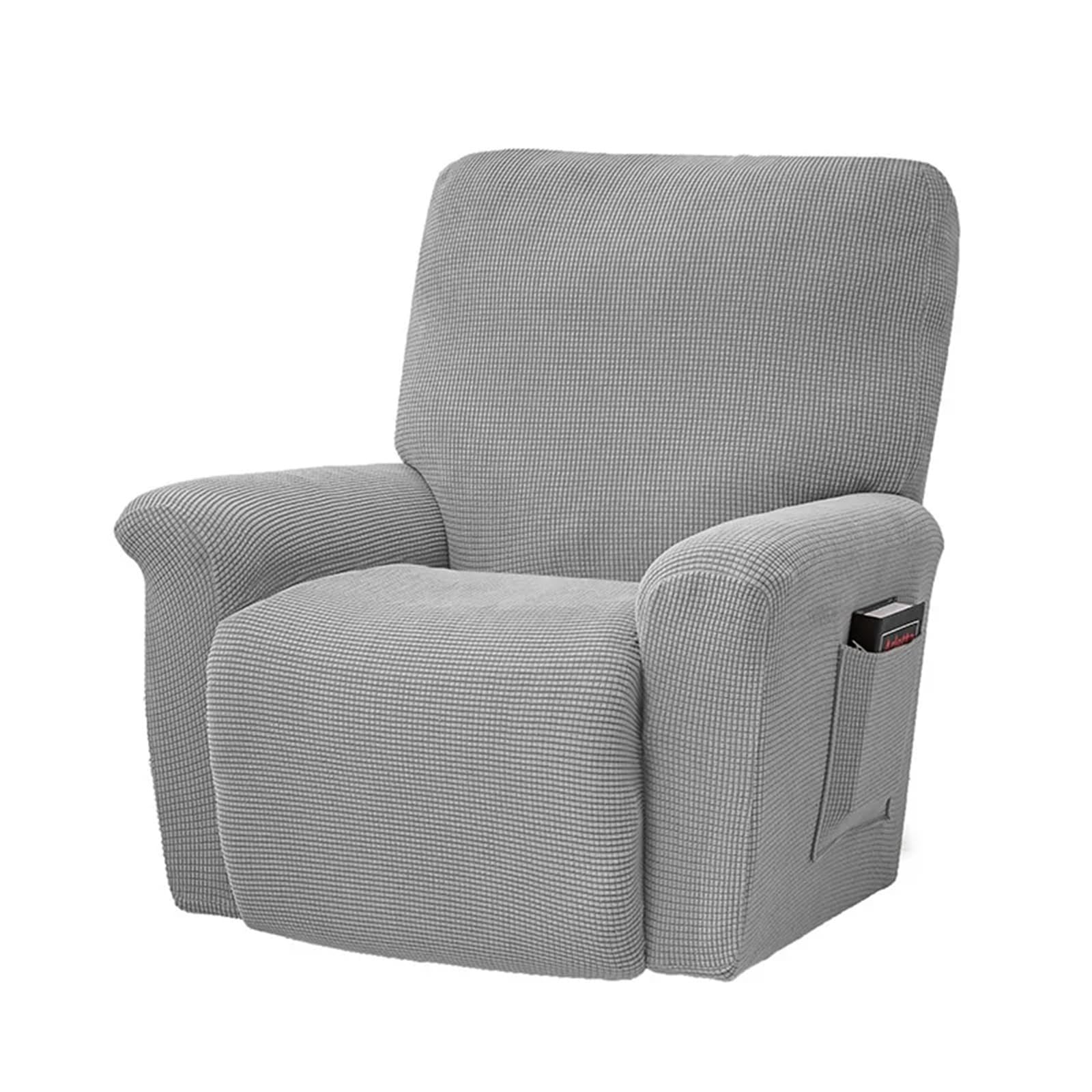 Rivestimento Della Poltrona Solid Color Recliner Sofa Cover Split Cover for Armchair Stretch Non-Slip 1 Seater Couch Dust-Proof Case Cover(Light Grey)