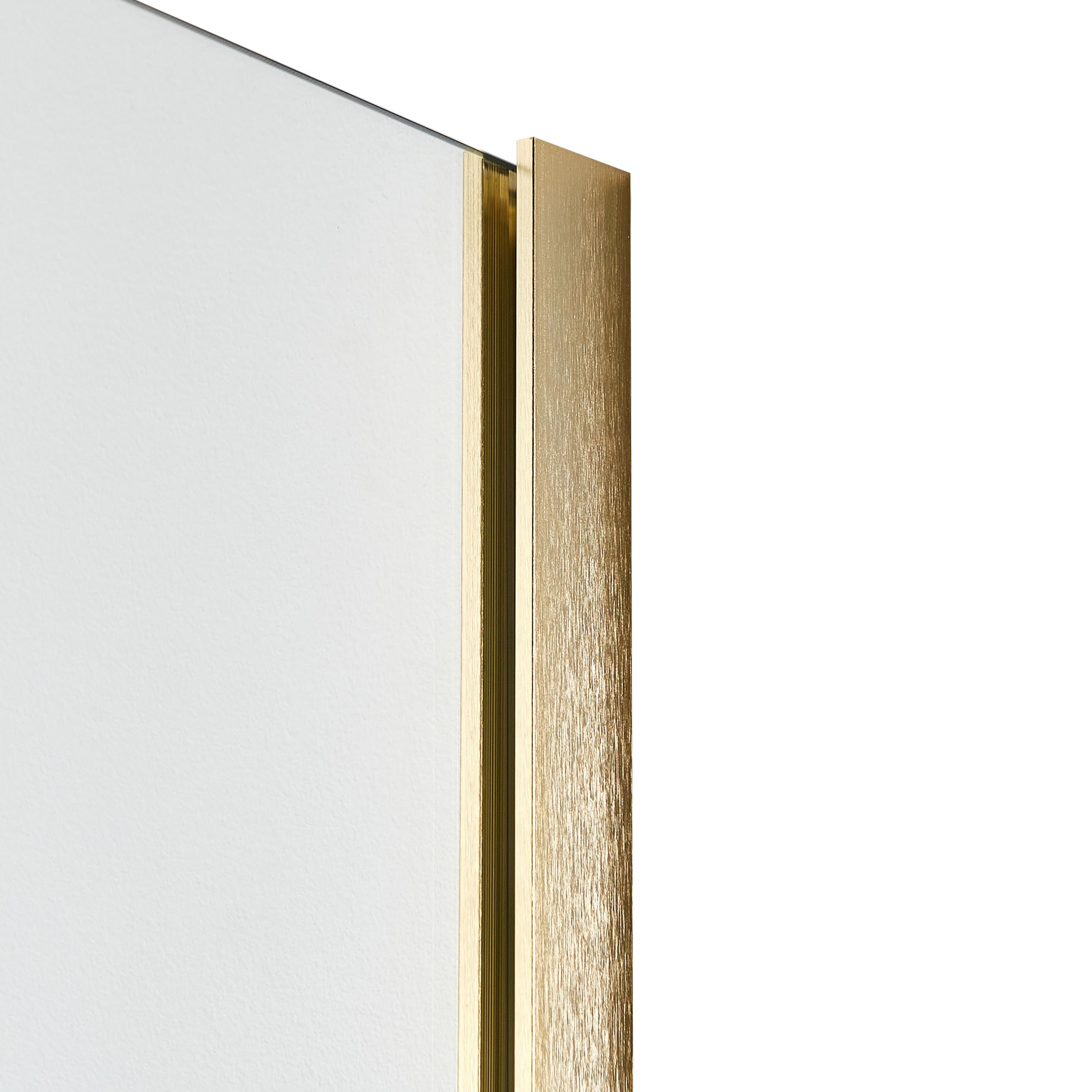 Mampara de ducha de vidrio templado sin puerta dorado 80 x 190 cm Ahaus