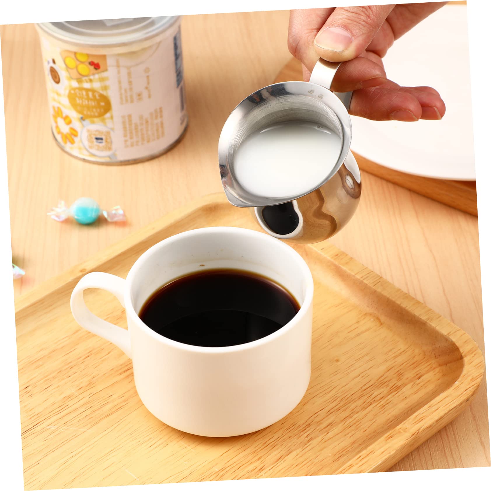 jojofuny 9piezas Taza Inoxidable Para Espumar Leche Jarra De Café Para Cappuccino y Latte De Diseño De