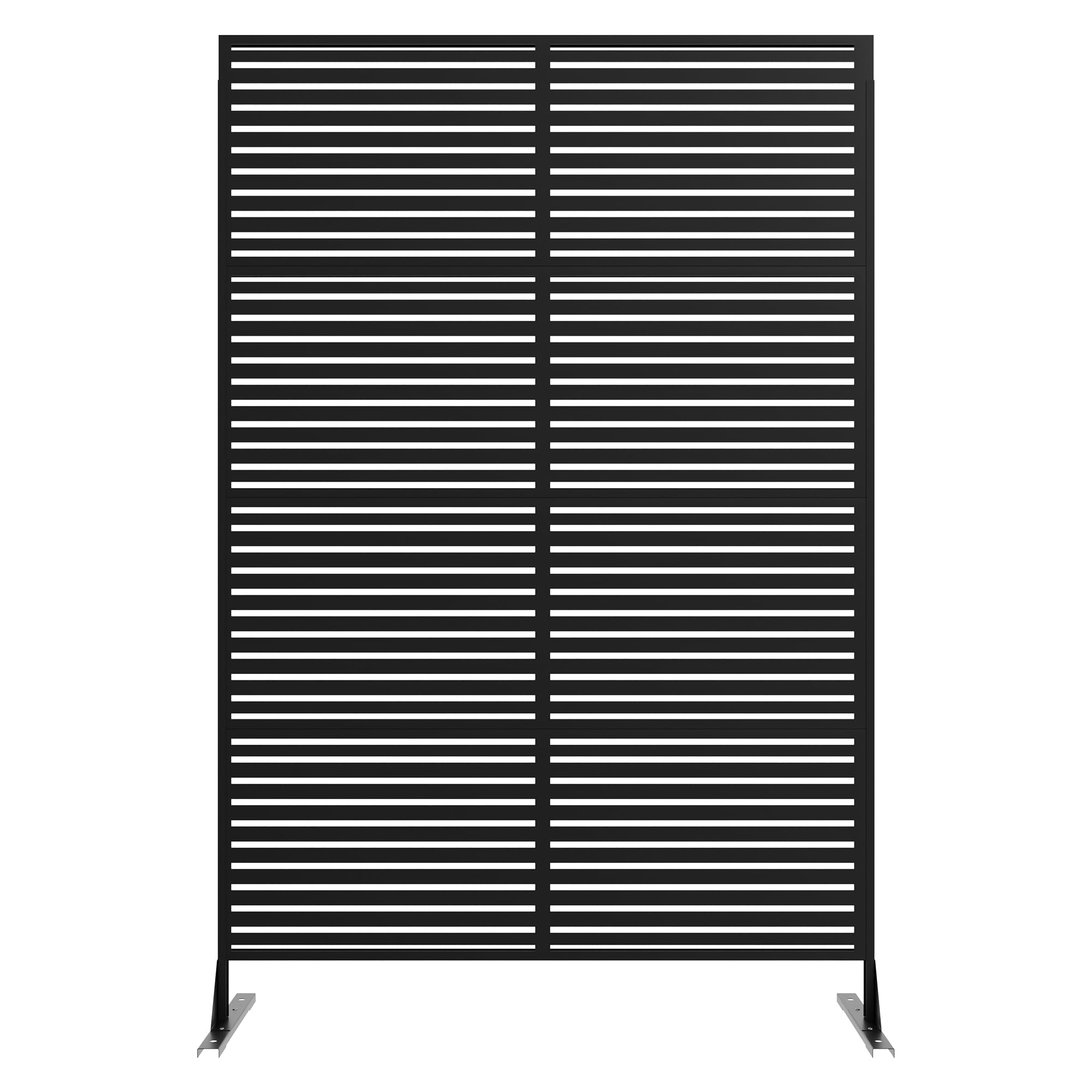 Garveelife Metall Gartenzaun 180x117cm Schwarz, Rostfreier Steck-Beetzaun
