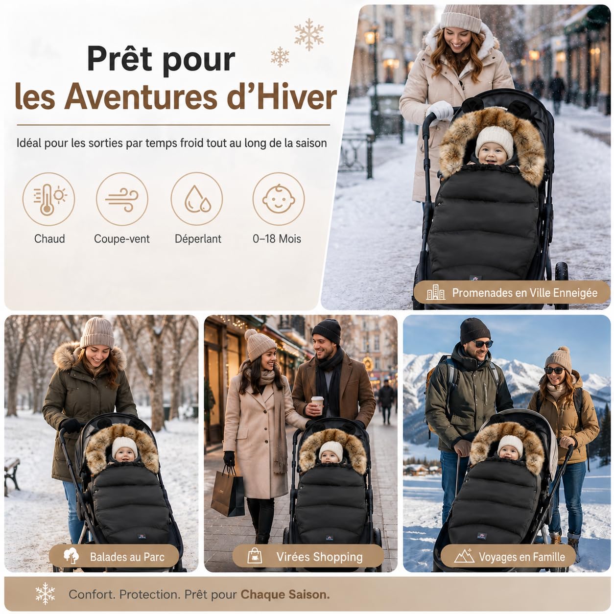 Gorger Fußsäcke für Kinderwagen Universal Winter Warm Wasserdicht Winddicht Waschbar Baby Schlafsäcke für Kinderwagen, Autositz, Sportwagen, Buggy, Babyschale
