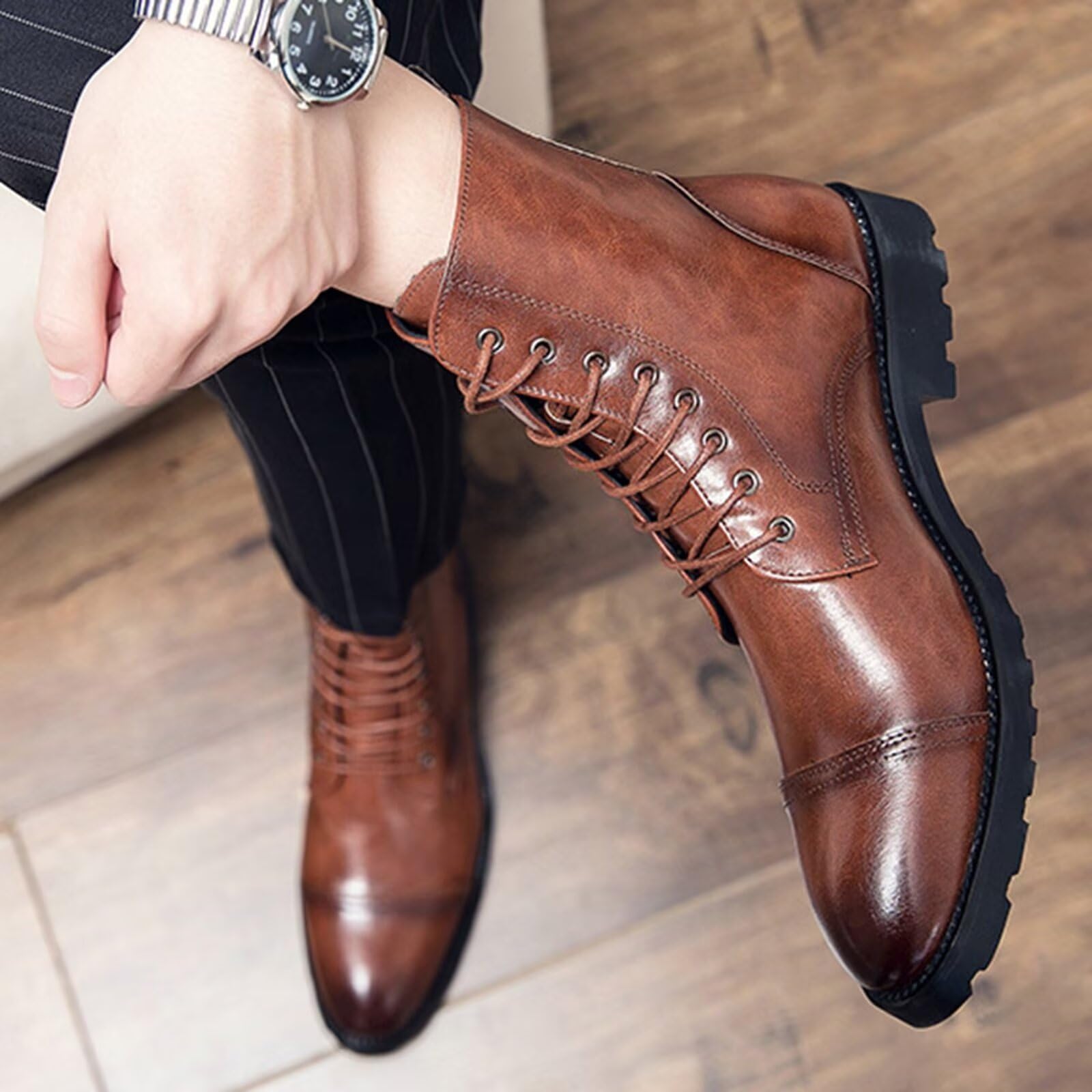 Stivali da cowboy occidentali da uomo alla moda a punta tacco alto ricamato durevole stivali da lavoro tradizionali stivali country