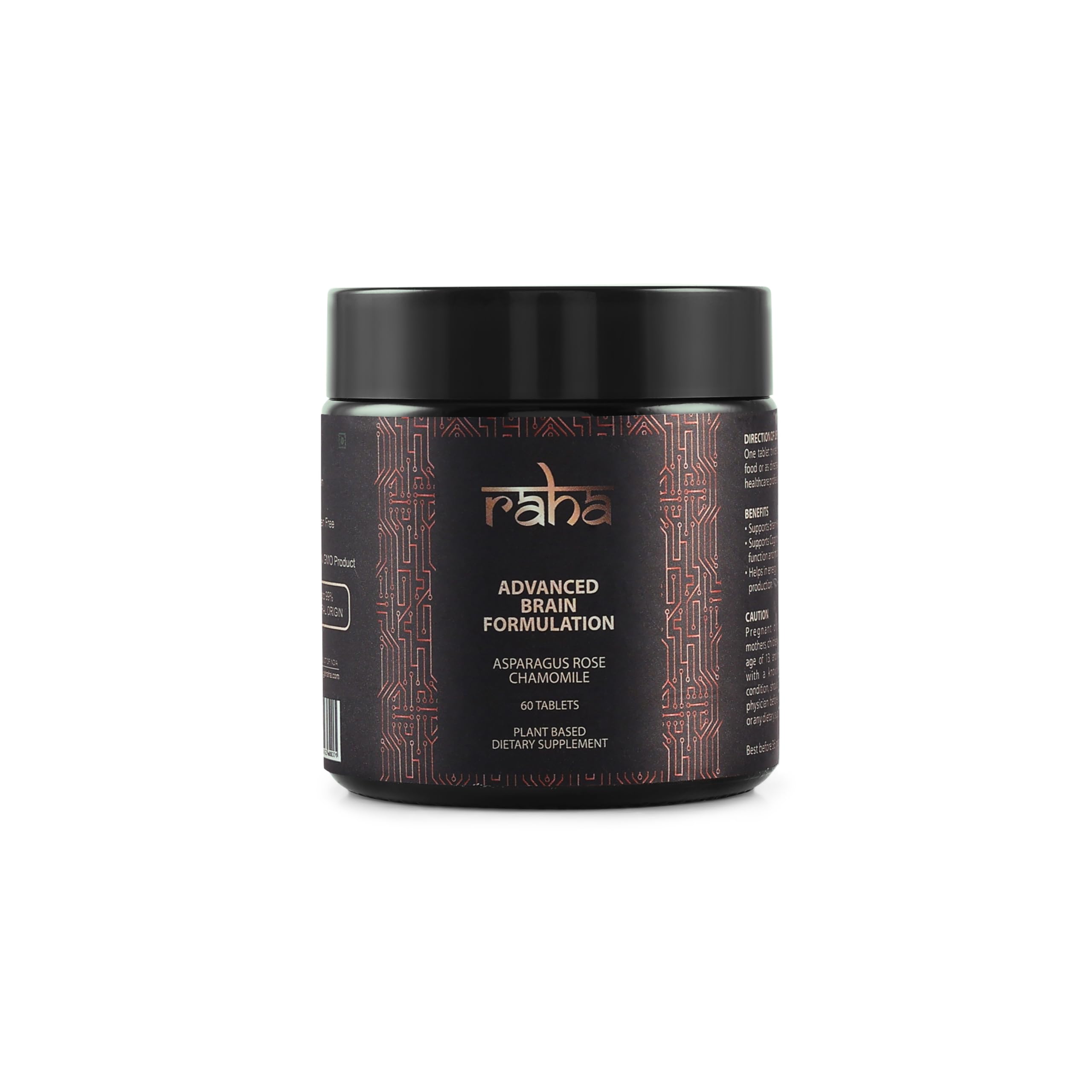 Advanced Brain Formulation (Rose Chamomile) Plant based Dietary Supplement, Helps anxiety, depression and Improves Sleep-60 Tablets