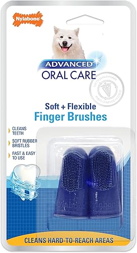 Nylabone Cepillo de dedo avanzado para el cuidado bucal 2 unidades, talla única