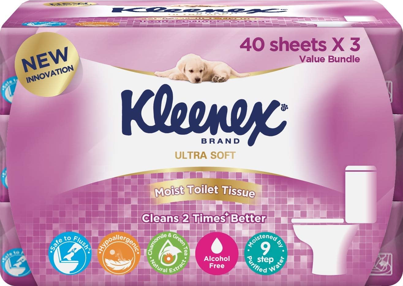 Kleenex Ultra Soft Moist Toilet Tissue, 40 sheets (Pack of 3) Amazon.sg Health, Household and