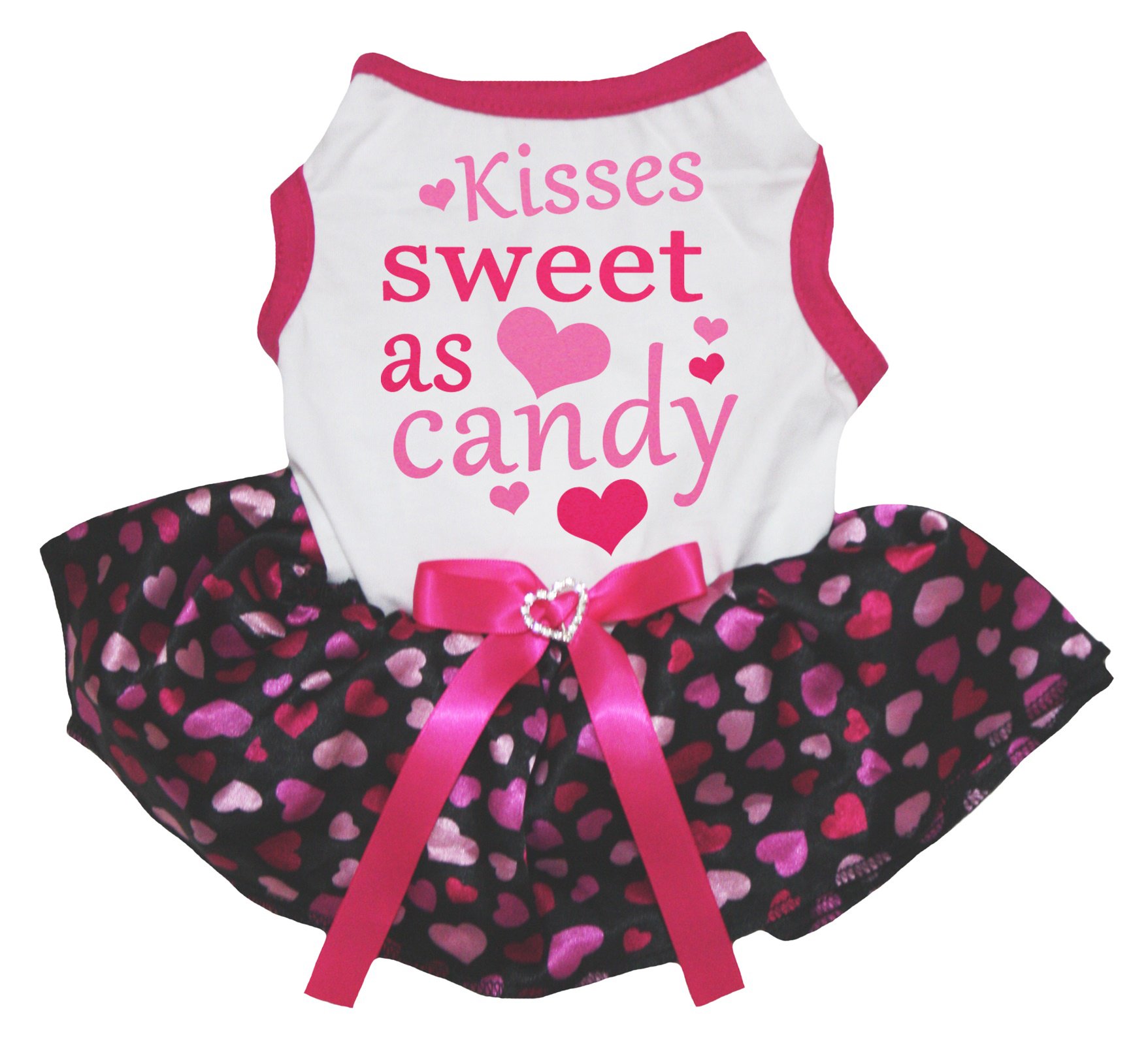 Robe tutu rose et blanc pour chiot et petit chien Kisses Sweet As Candy