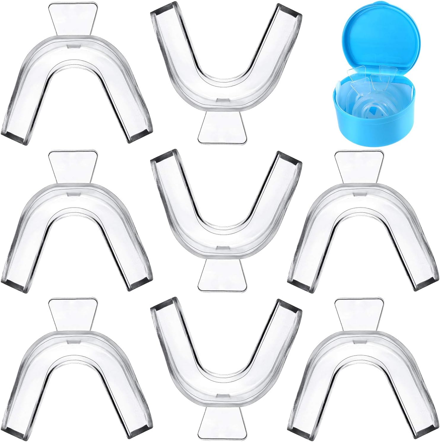 Hicarer 8 Pieces Teeth Whitening Mouth Trays Teeth Mould Guards Moldable Teeth Trays Thermoforming Teeth Guards Dental Oral Care Kit for Teeth Whitening Teeth Bleaching Teeth Grinding Teeth Protecting