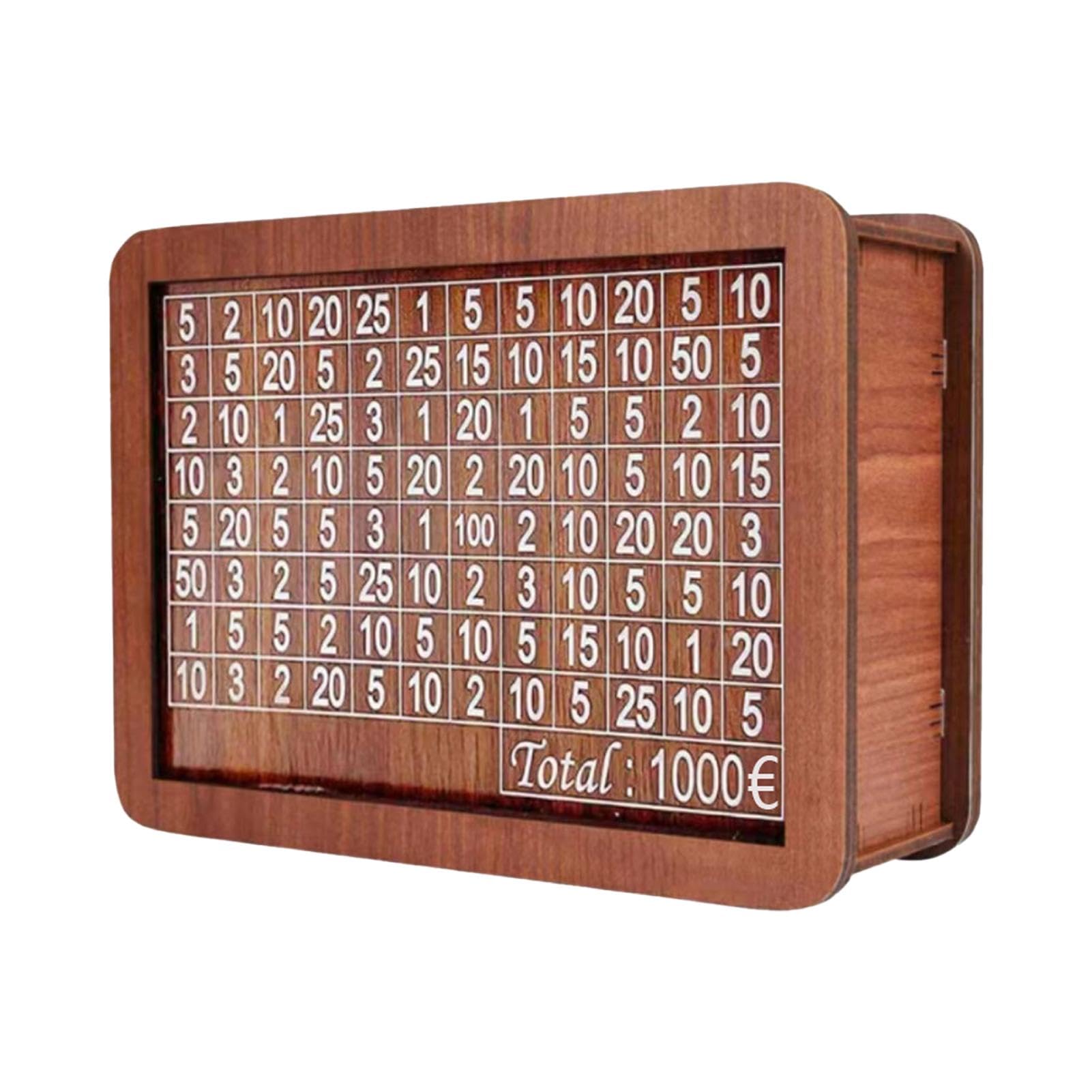 Money Box | Wooden Piggy Bank | Piggy Bank with Counter | Piggy Bank: Money Saving Box with Target 10000 Dollars: Piggy Bank with Numbers and Ticks | Retro Money Saving Box with Counter for
