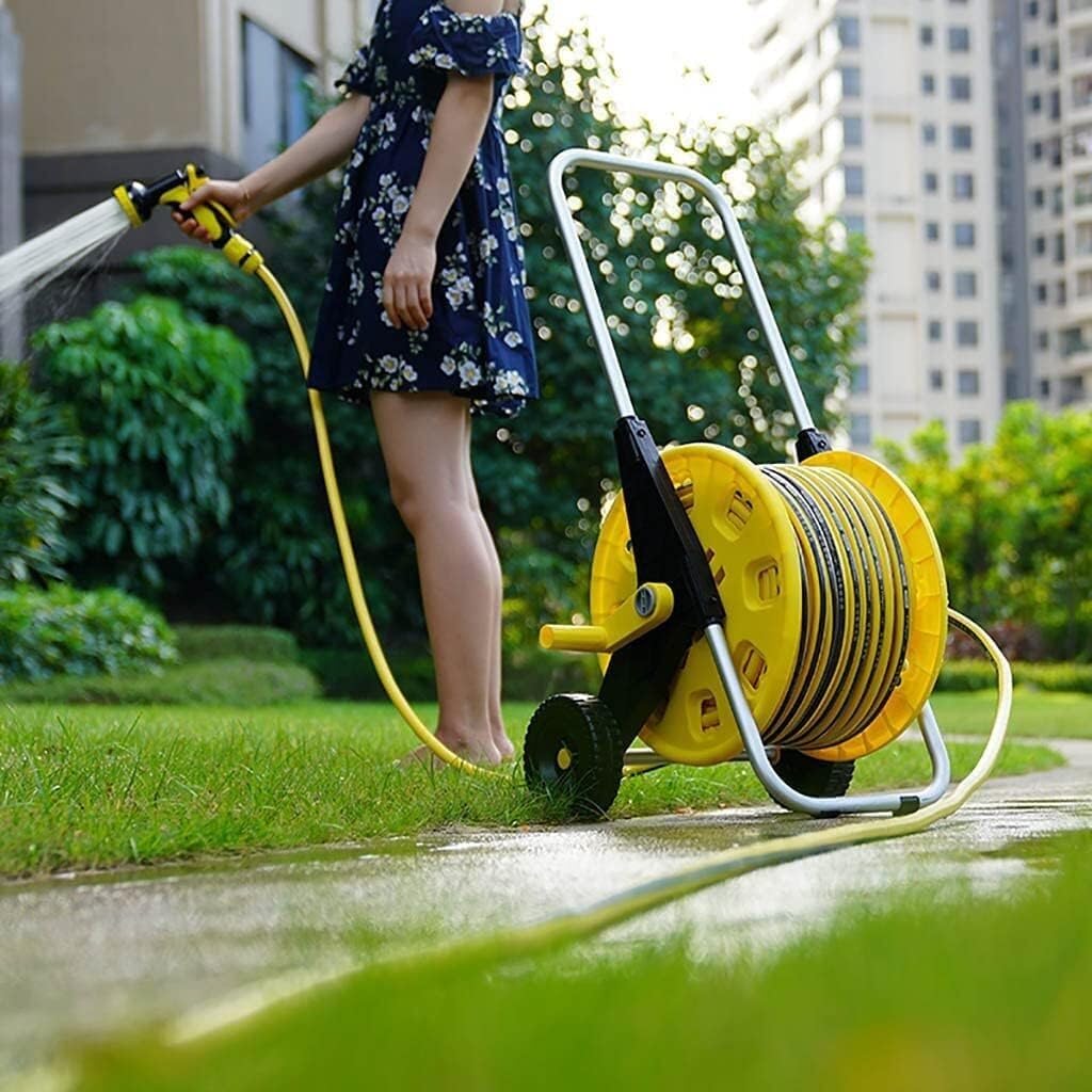 Carrete de Manguera portátil, Carrito for Manguera de jardín con Ruedas y Manguera, Carrito for Manguera de jardín(with 60m Hose)