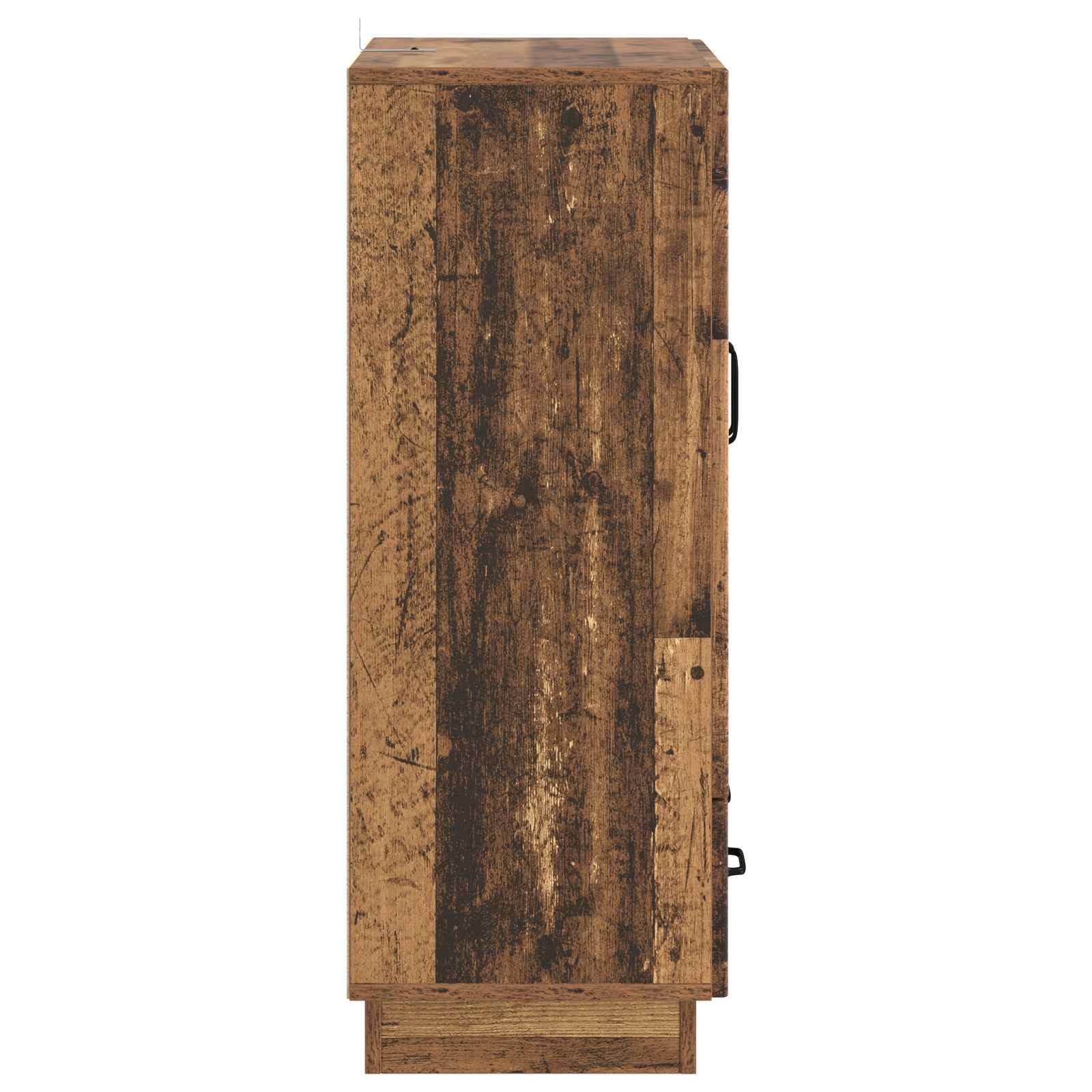 Credenza in legno anticato, 66 x 34,5 x 92 cm, con 1 cassetto e 2 ante girevoli, mobile versatile per sala da pranzo, soggiorno, corridoio