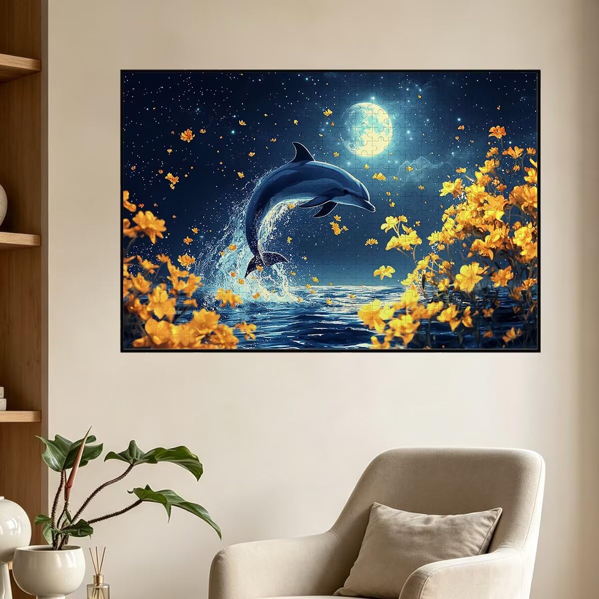 Puzzle 4000 Pezzi Delfino, Puzzle Luna, Puzzles in Legno, 141x87cm -1144
