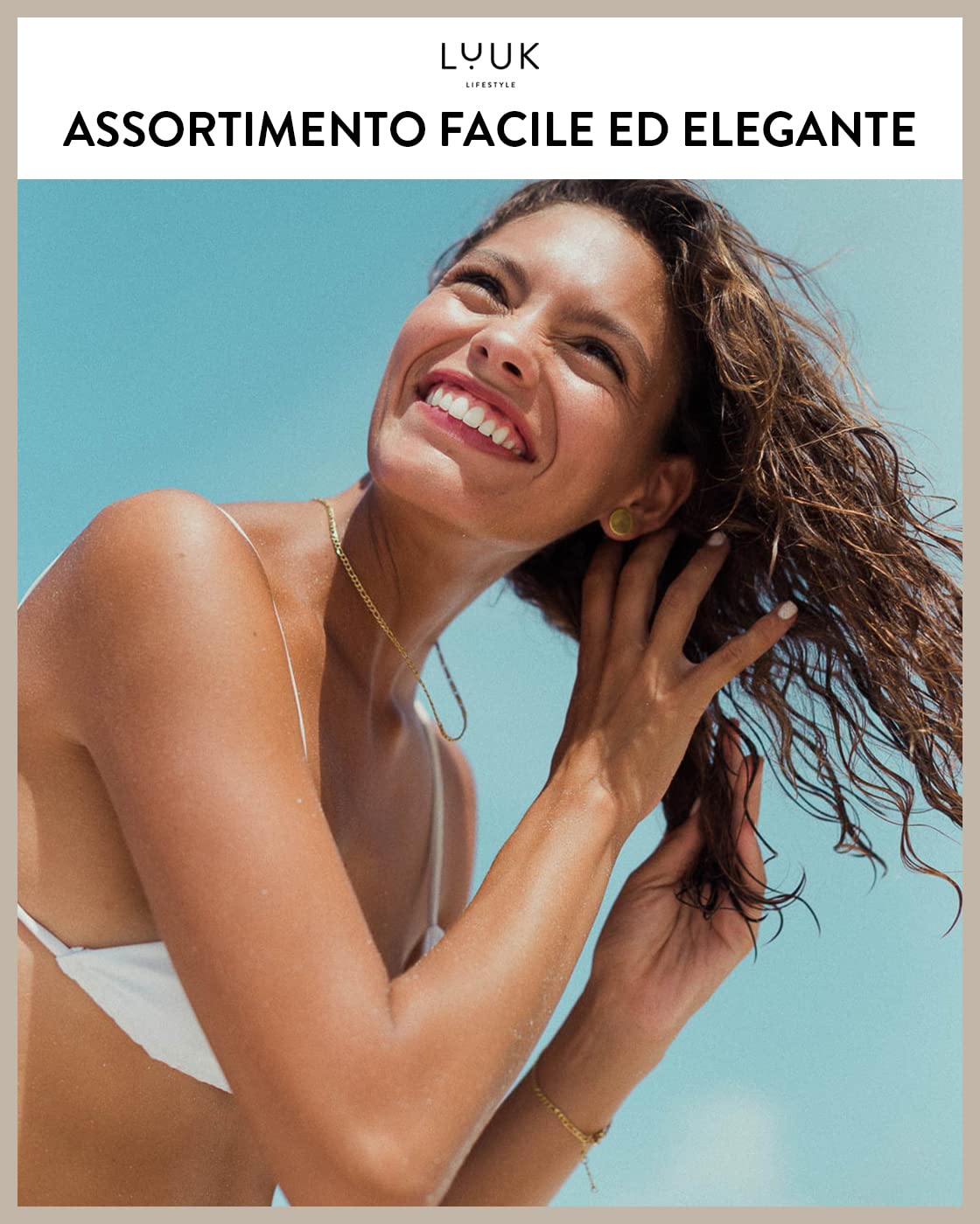 LUUK LIFESTYLE Collane, bracciali e set di gioielli in acciaio inossidabile, design moderno, gioielli per lei, accessori moda per donna e ragazza, stile chic ed elegante, colori oro, argento e rosa