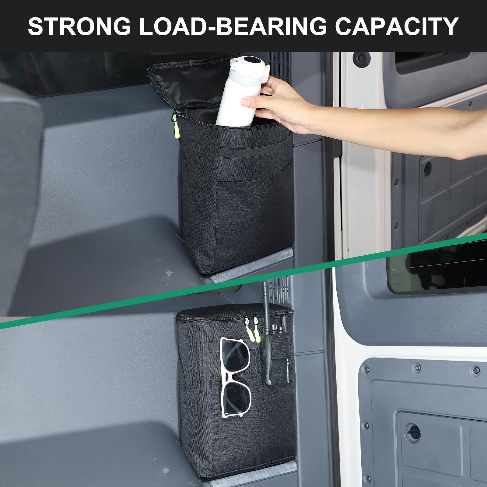 Bolsa organizadora lateral para maletero de coche compatible con Ineos Grenadier 2020-2025, bolsa de almacenamiento de carga trasera de tela Oxford negra para maletero, estuche de