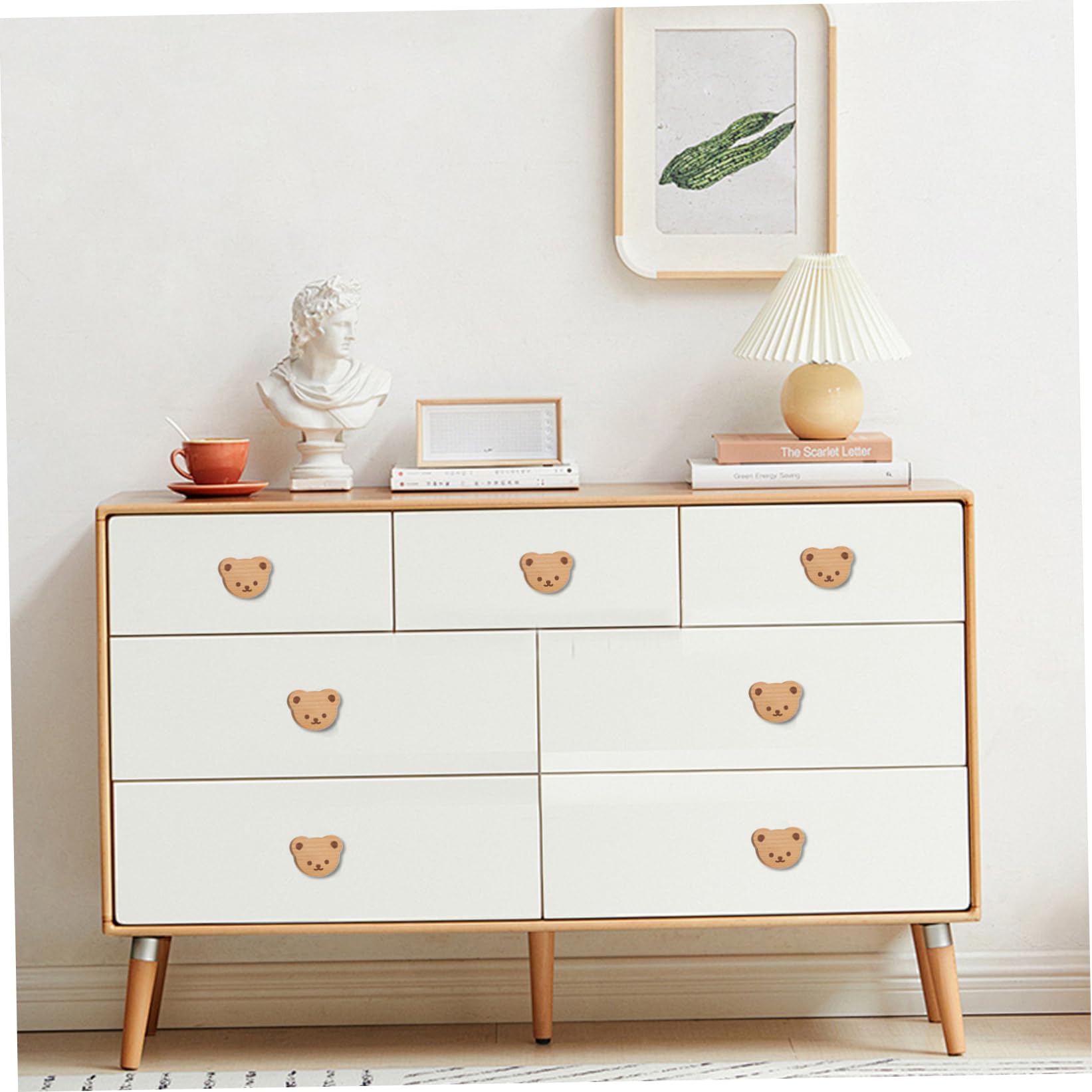 Süße Schubladenknöpfe, Kinderkommodeknöpfe, 15pcs Holz Kinderkommodenknöpfe Cartoon Bären Form Kinderzimmer Kommode Knöpfe mit Schrauben einfach zu stalltschrank -Griffe für Kinderzimmerdekoration