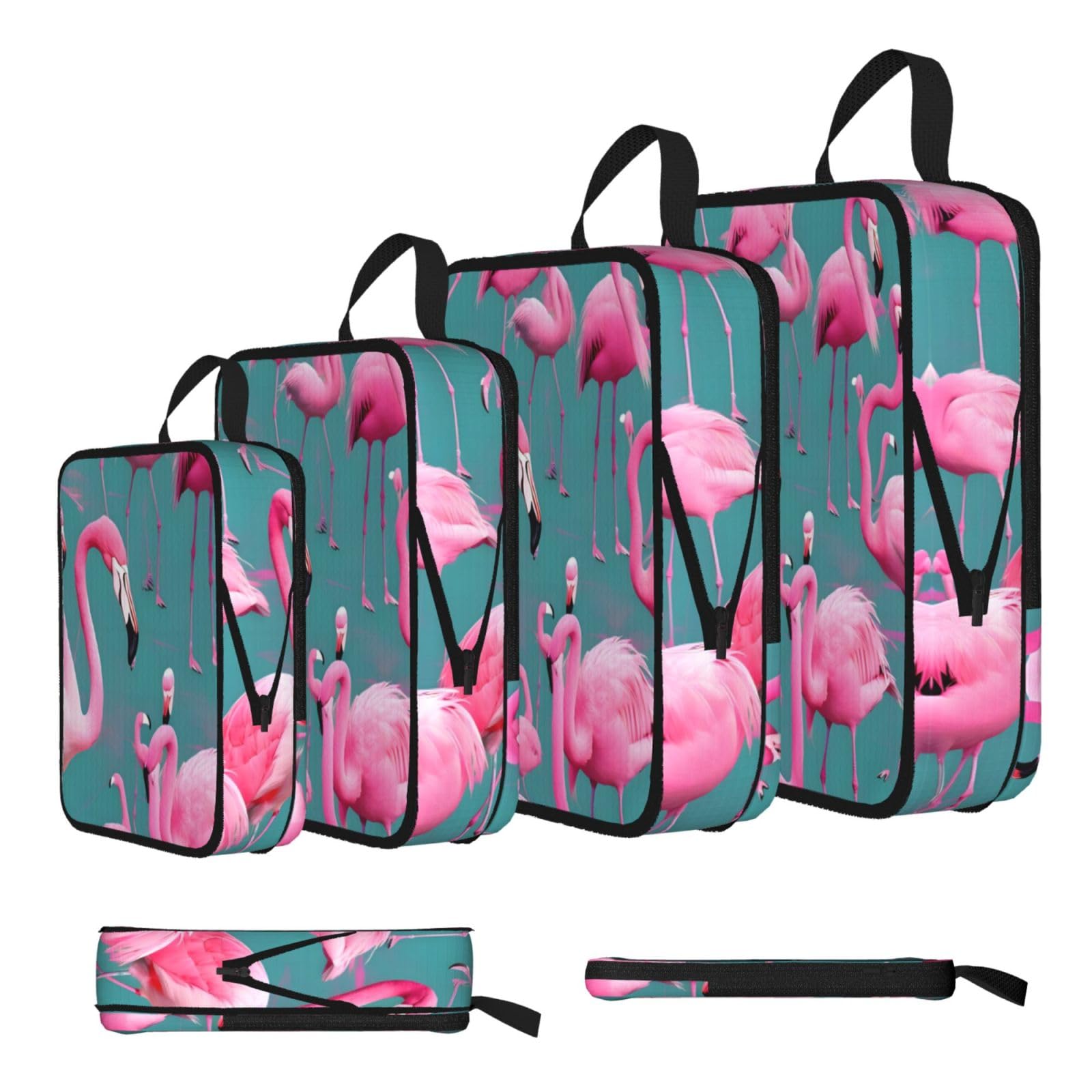 A flock of flamingos Compression Packing Cubes 4 Piece Set