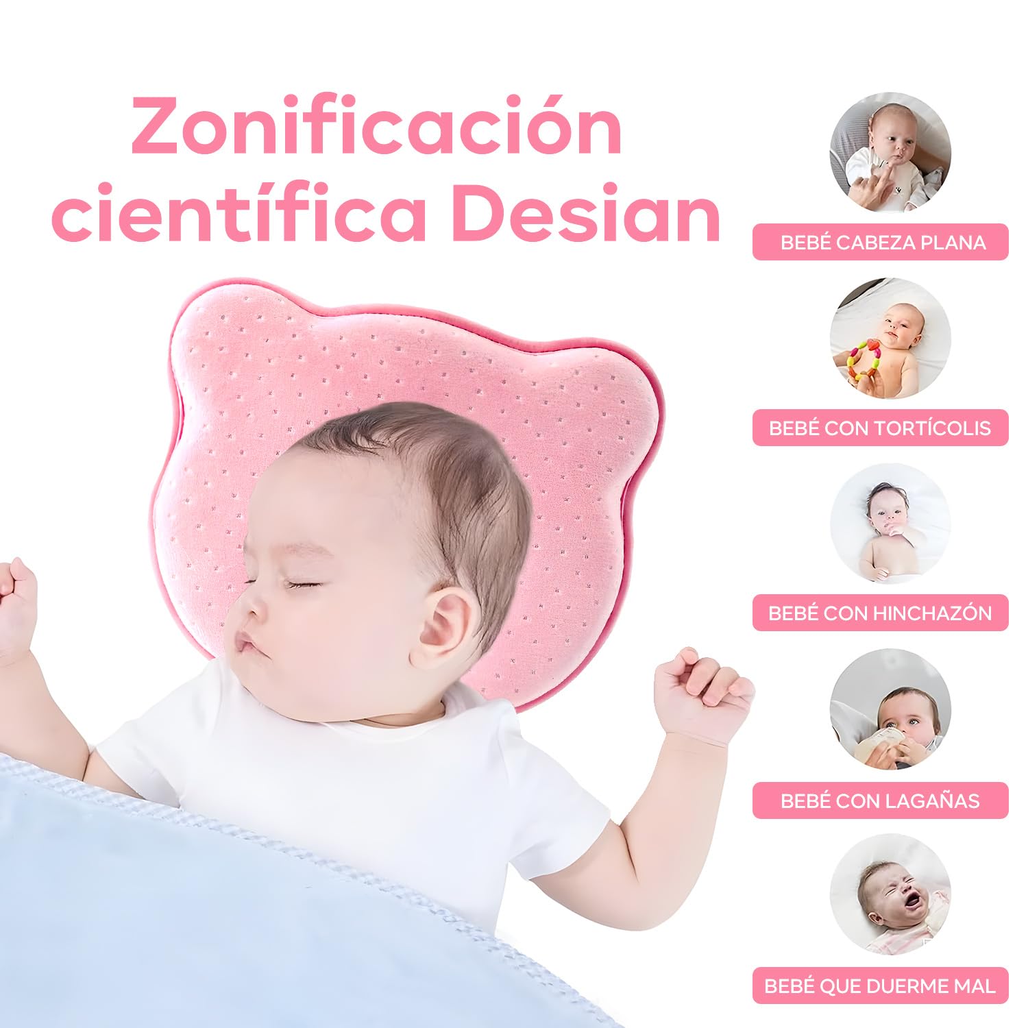Cabeza Plana Bebe Meses Almohada Bebe Almohada Bebé Cojin Cuna