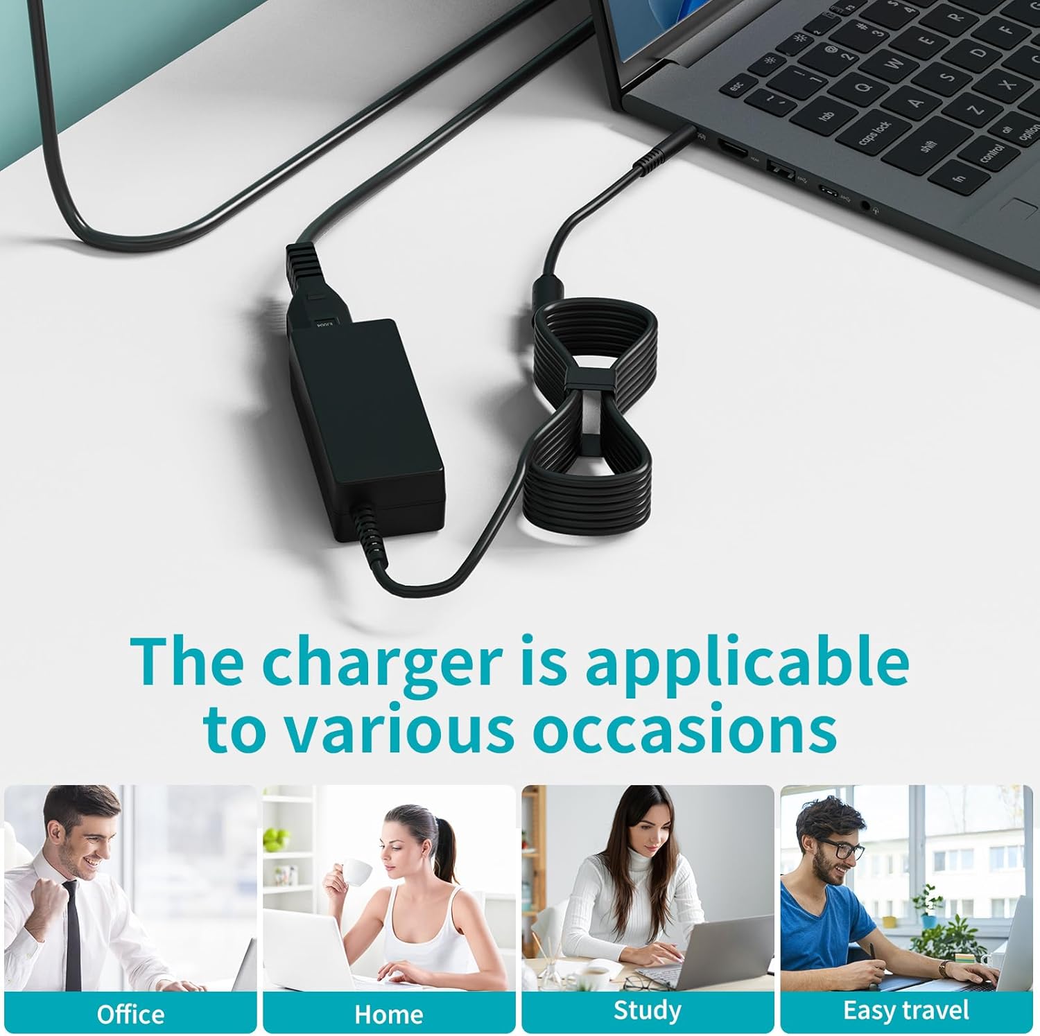 Laptop Charger for Dell/65W 4.5mm x 3.0mm Round Tip Power Adapter & Cord, for Inspiron 13/14/15/16, Vostro 13/14/15/16, Pro 14/15/16, XPS 11/12/13, Latitude Series Suitable Original Replacement