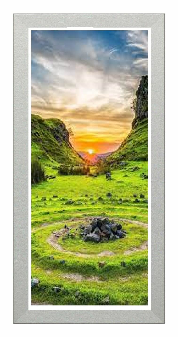 White Panoramic Photo Frame Modern Picture Poster Frames Real Wood Bespoke Sizes Acrylic Glass 600mm x 200mm